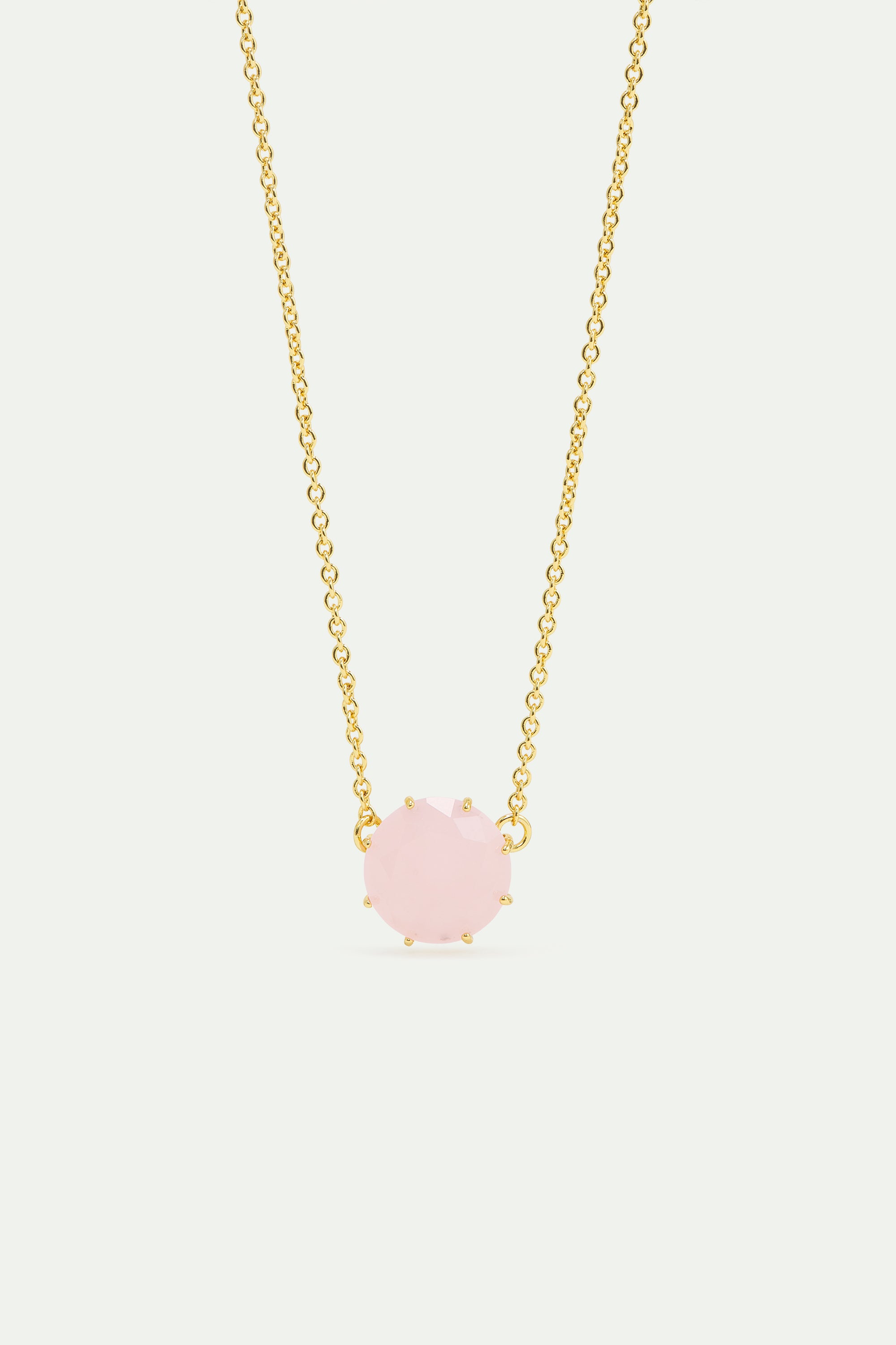 Light pink Diamantine fine necklace with round stones