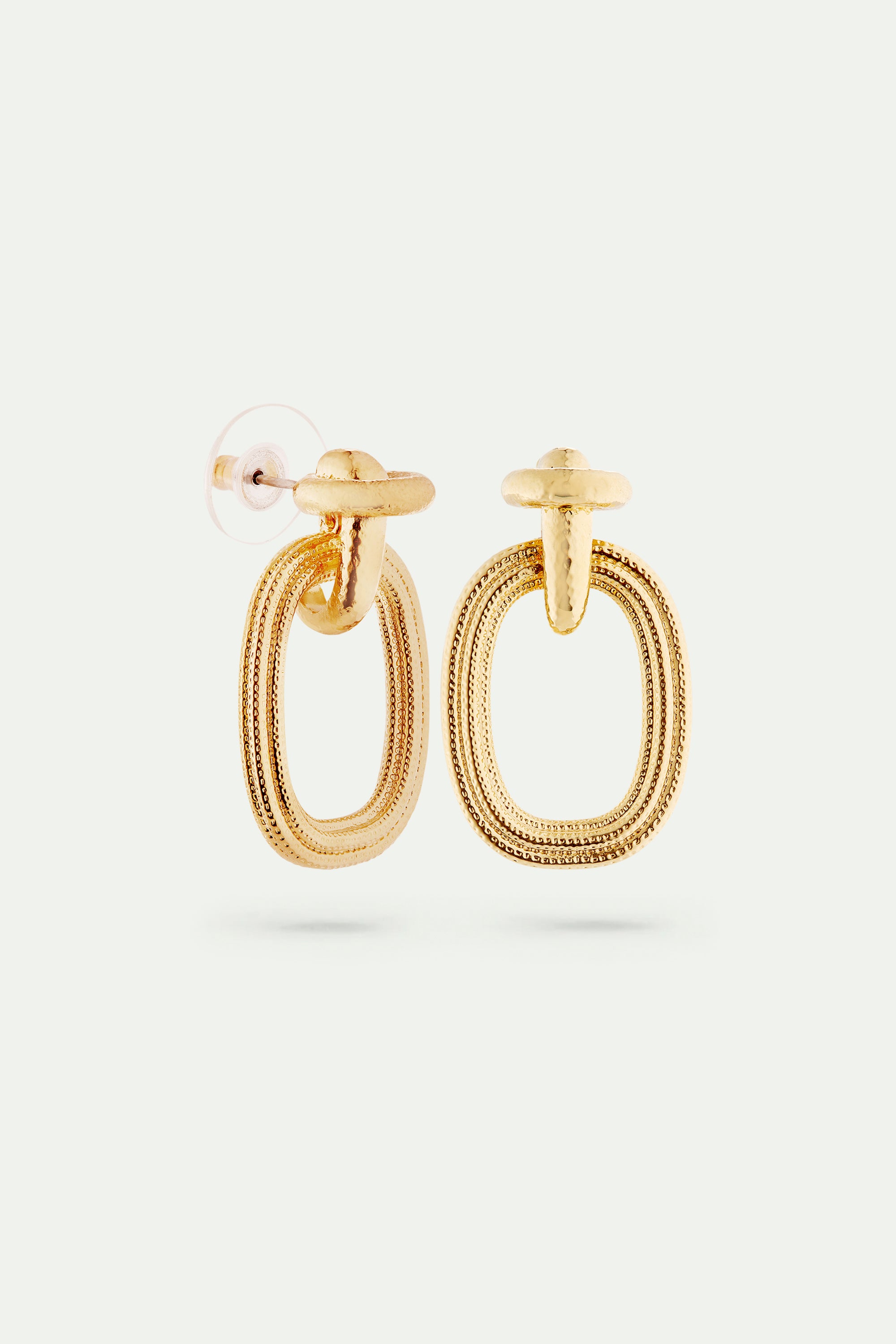 Gold duo of textures earrings