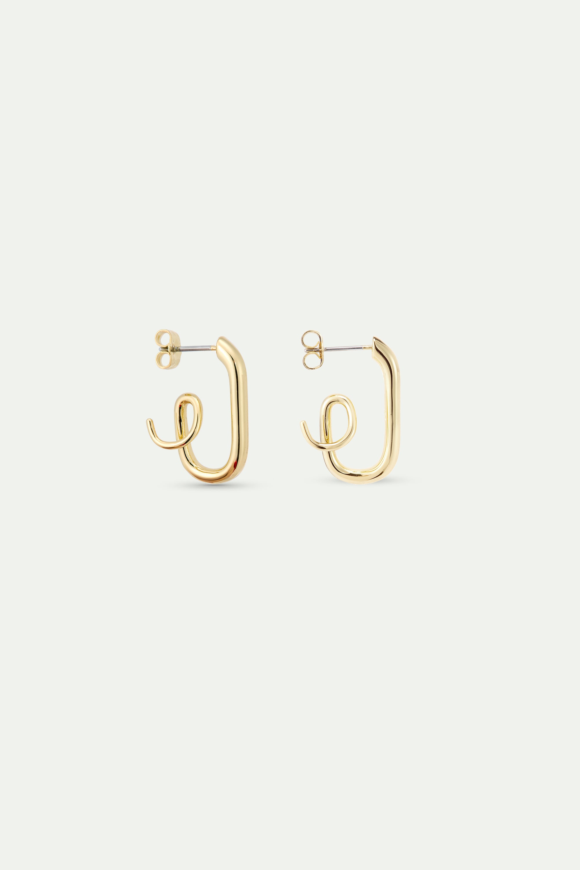 Gold post hoop earrings