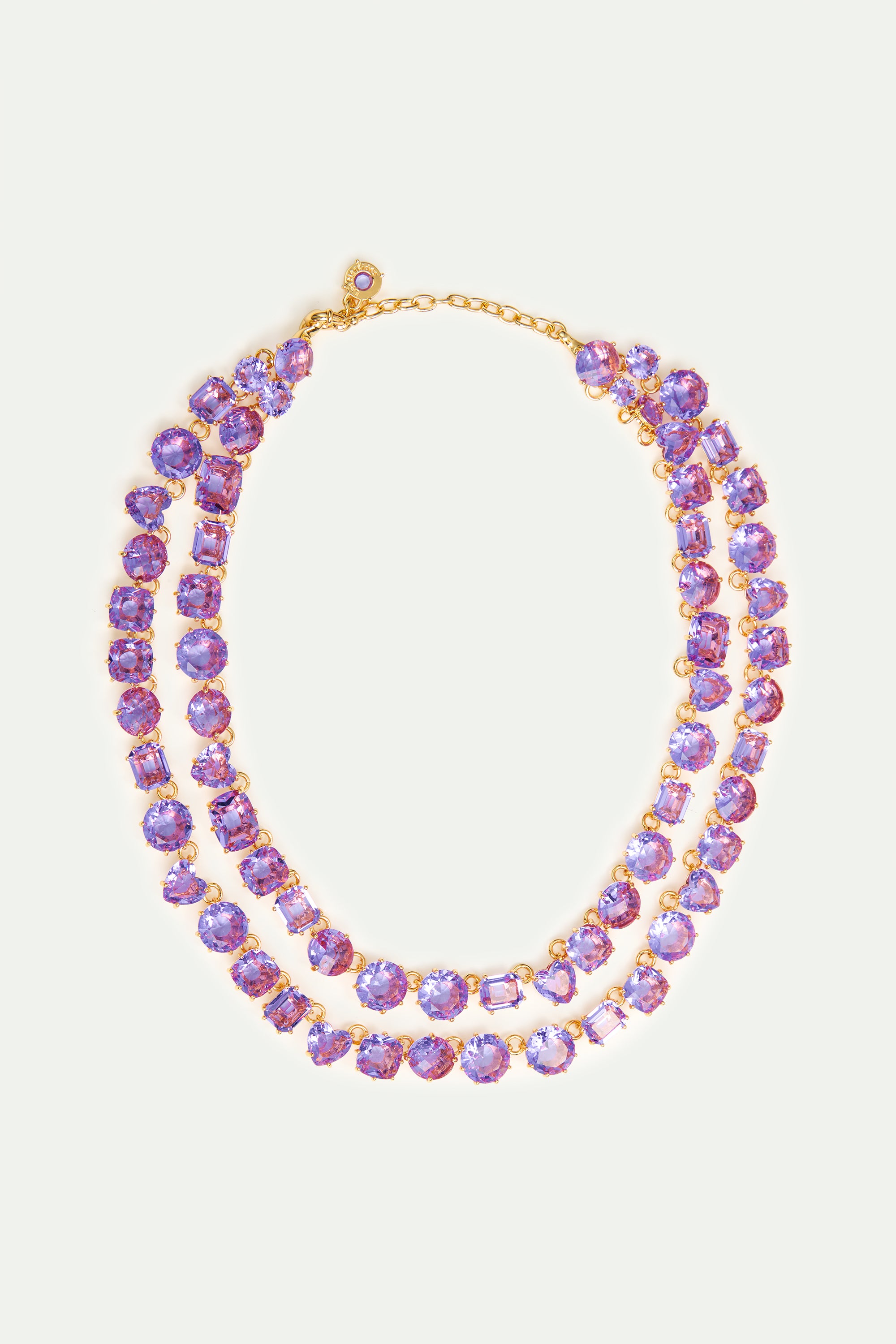 Lavender diamantine two row statement necklace