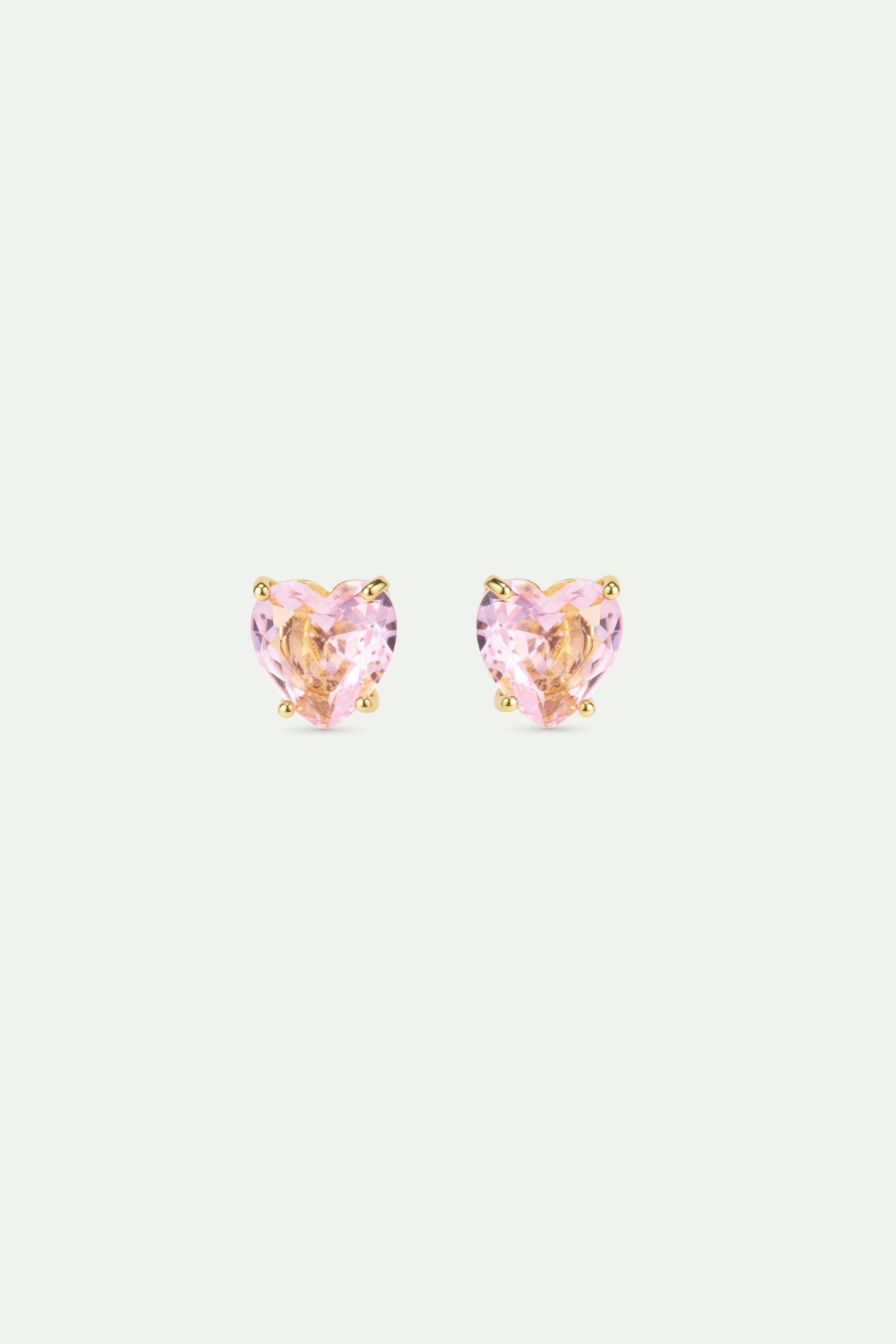 Light pink Diamantine heart-shaped earrings