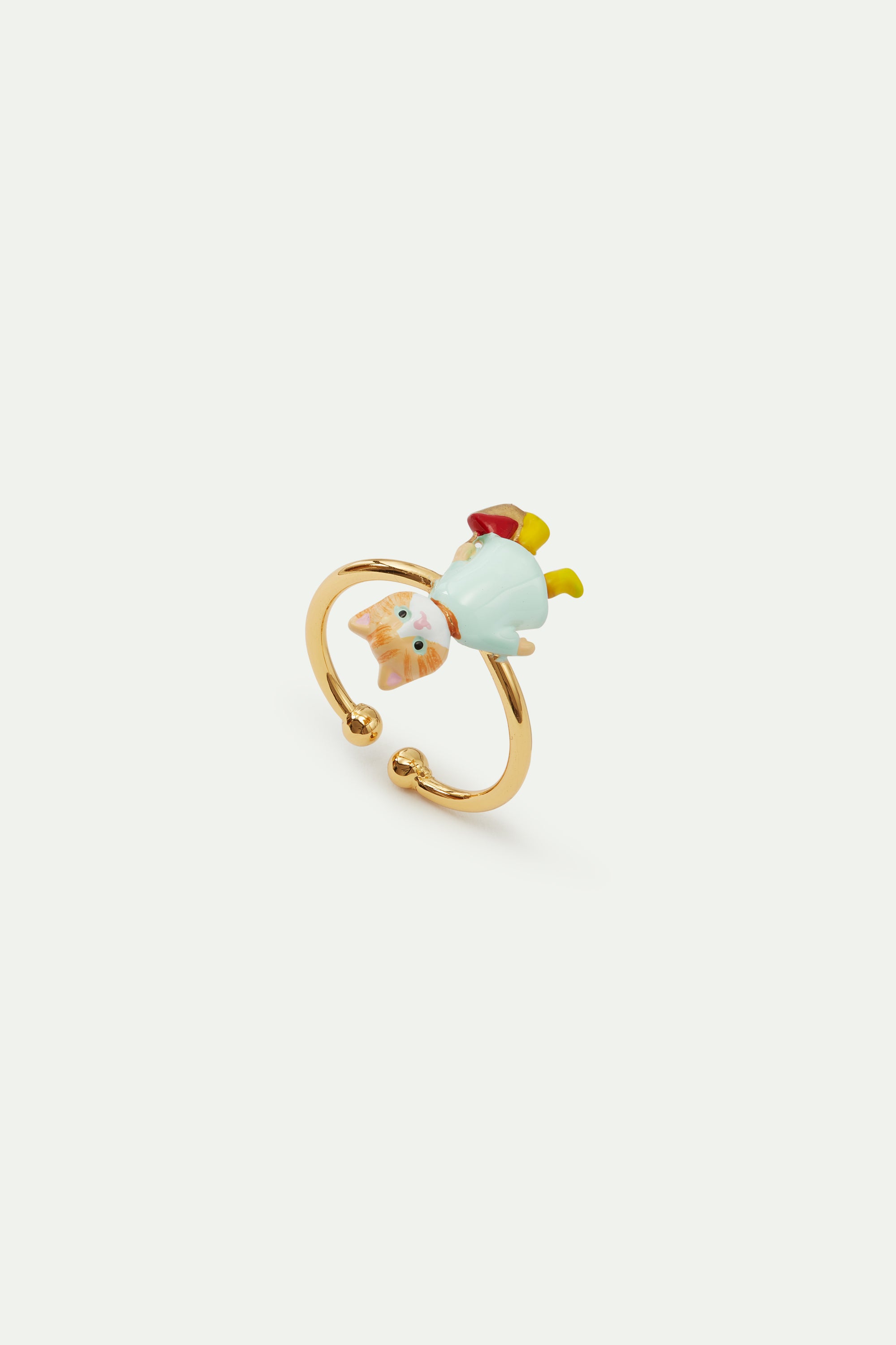 Ginger kitten and picnic bag adjustable ring