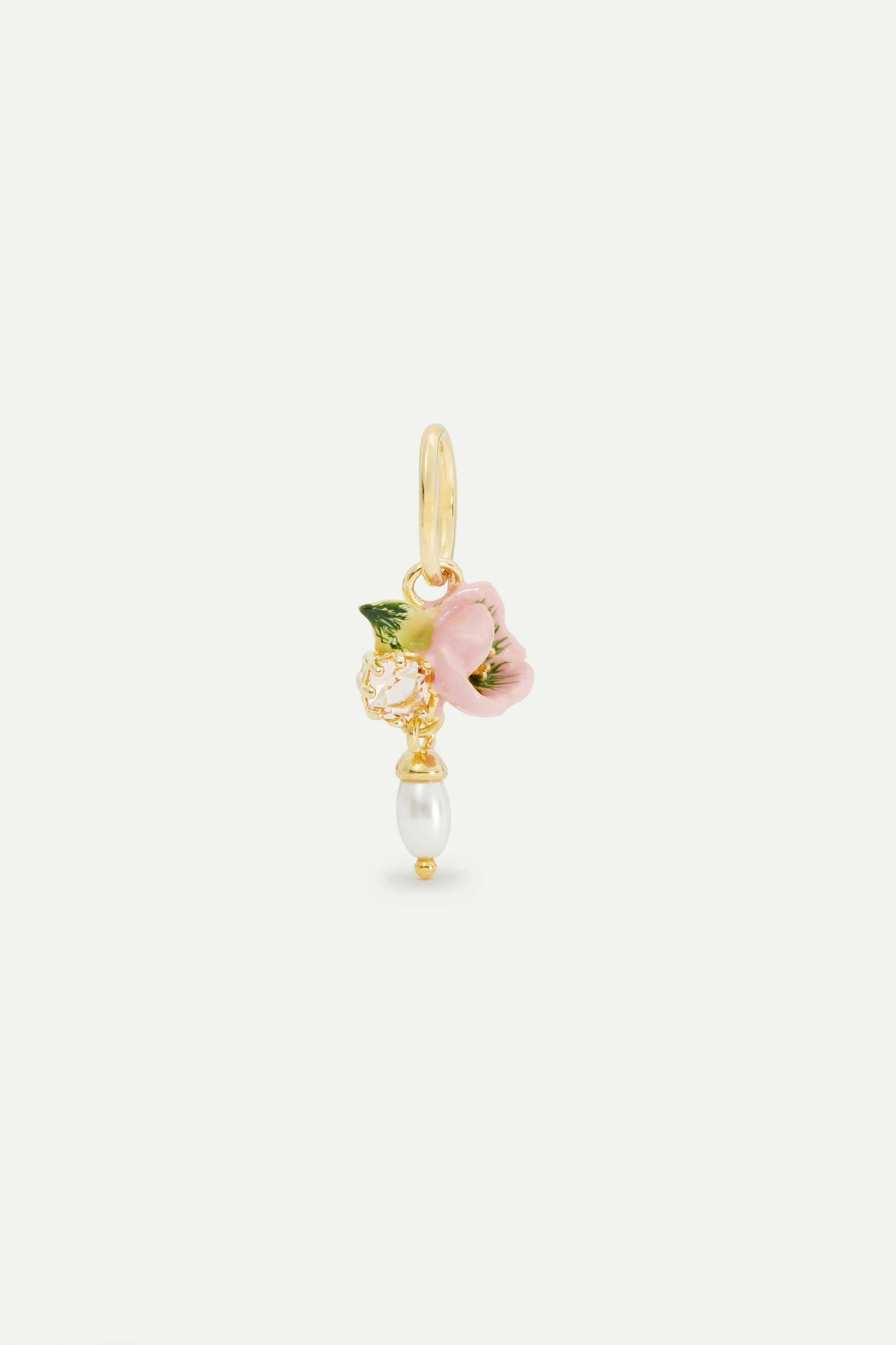 Pink helleborus and artificial pearl pendant, Feminity and Gentleness