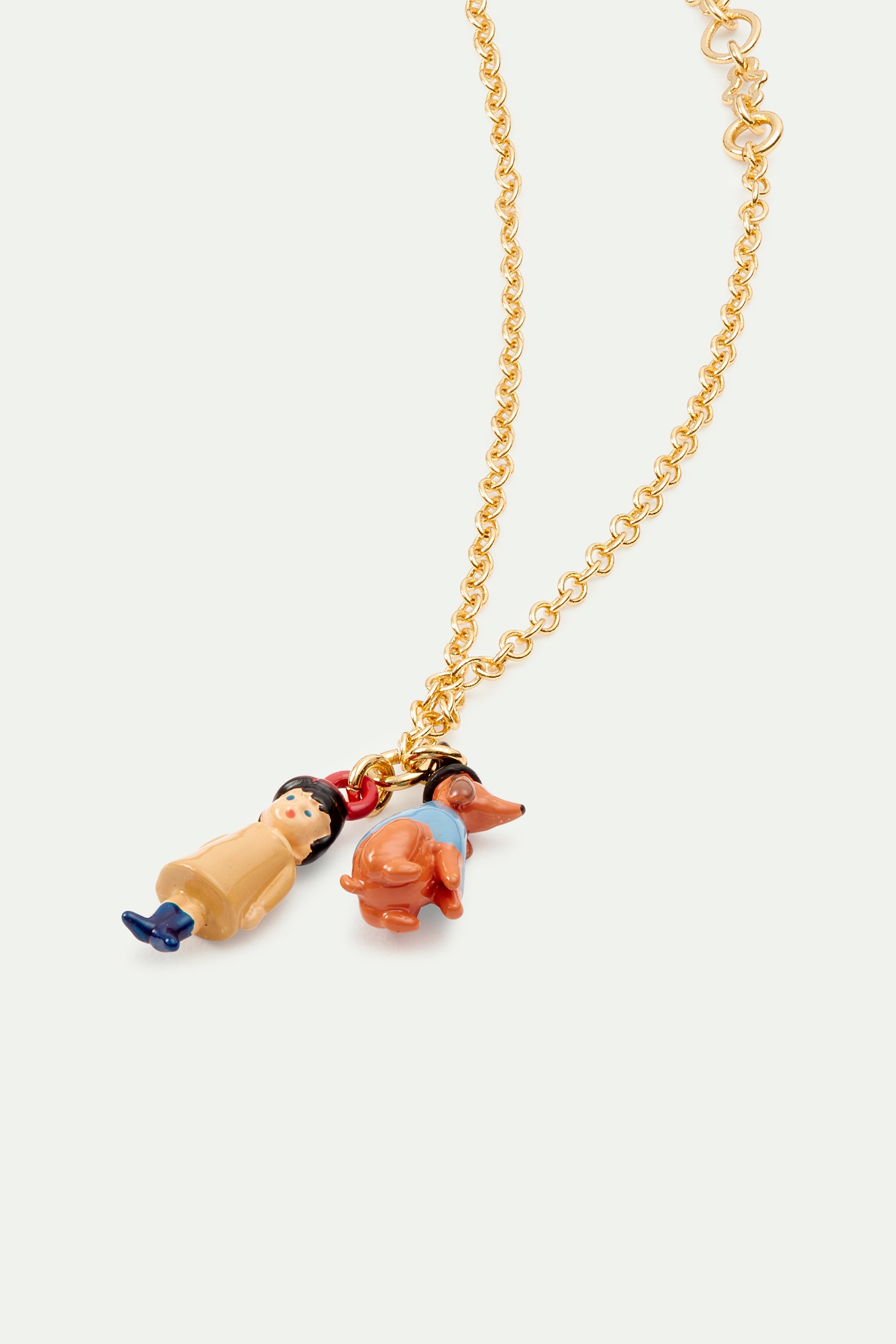 Little girl and dachshund charm bracelet