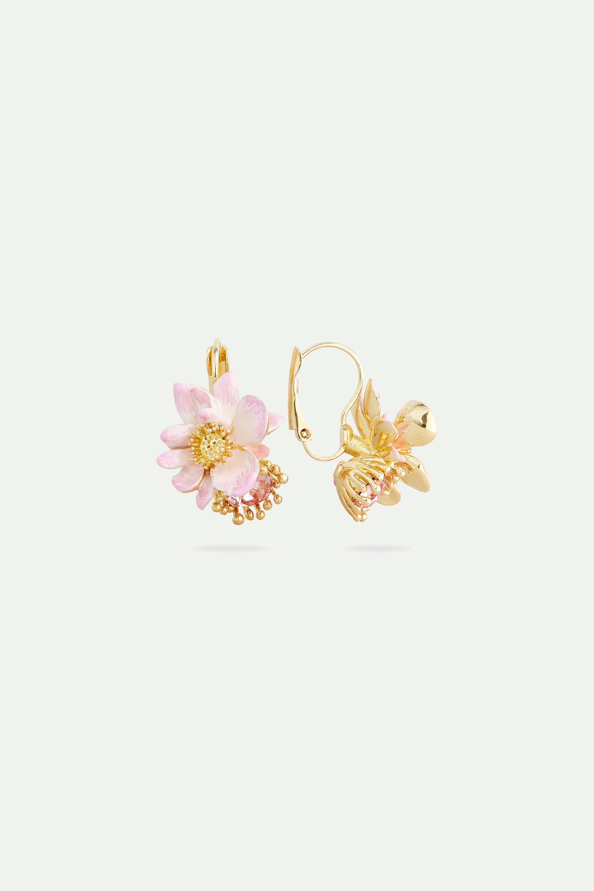 Lotus flower sleeper earrings