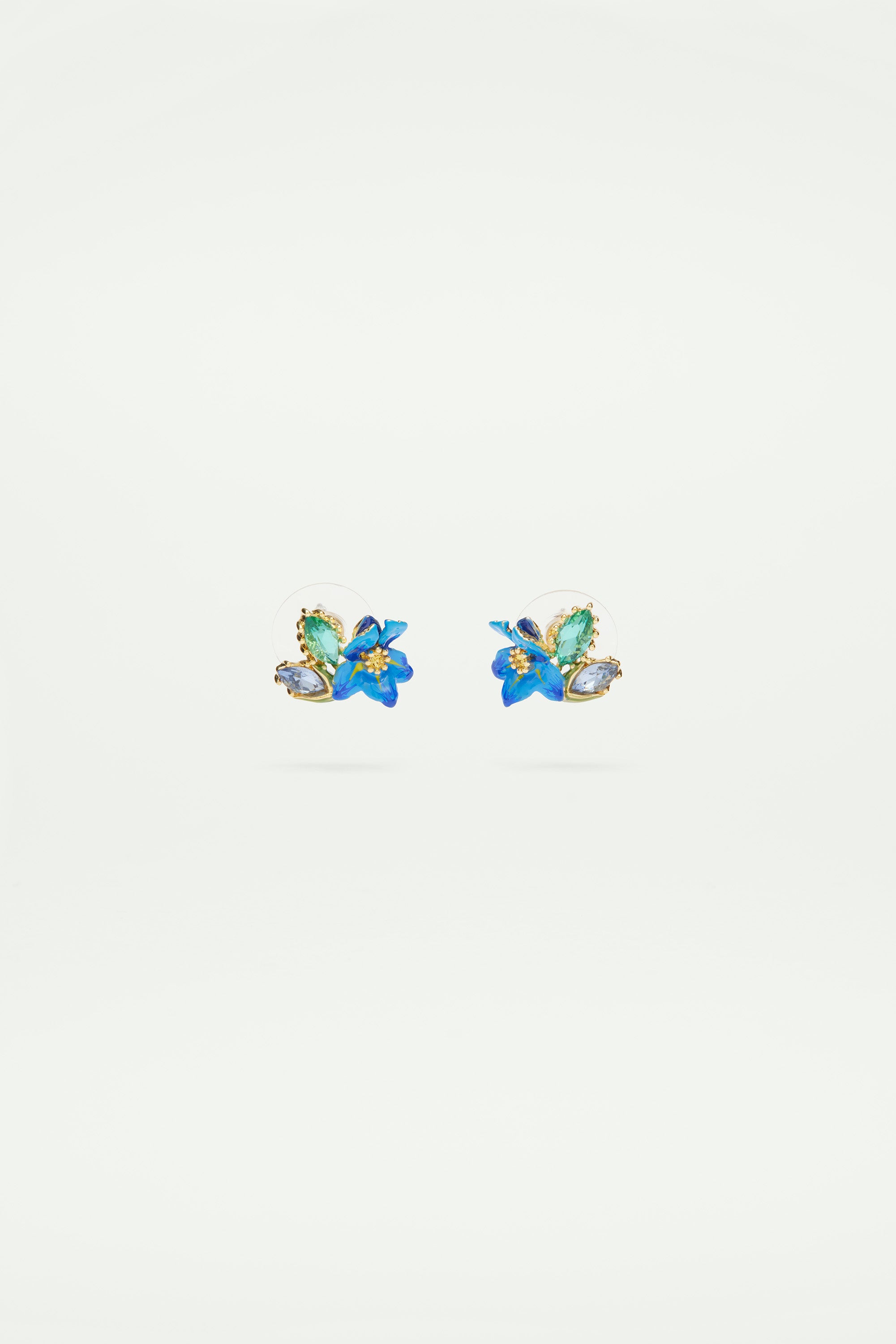 Siberian Iris and faceted glass post earrings