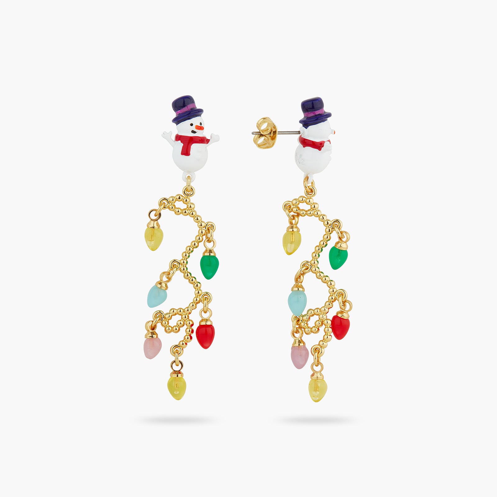 Snowman and fairy light post earrings