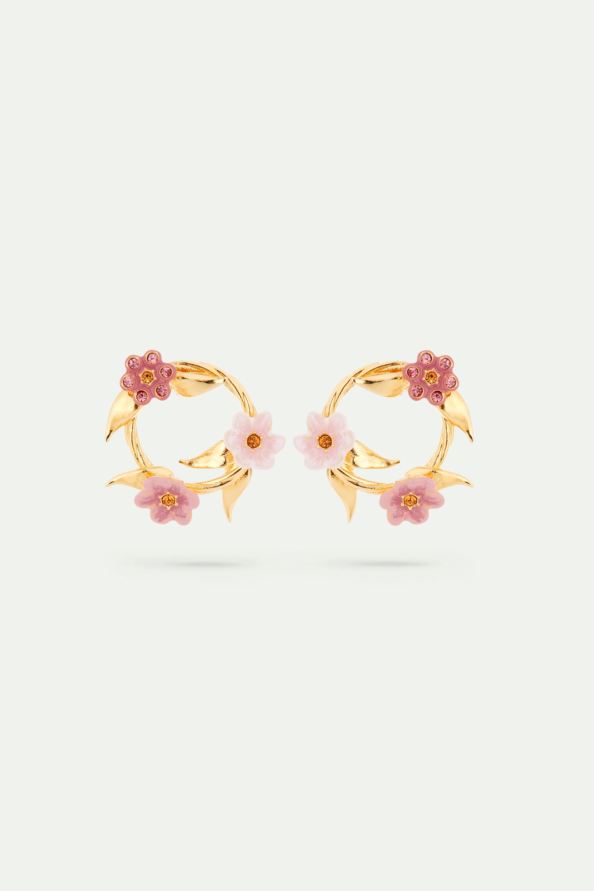 Pink Jasmine Flower Crown Post Earrings