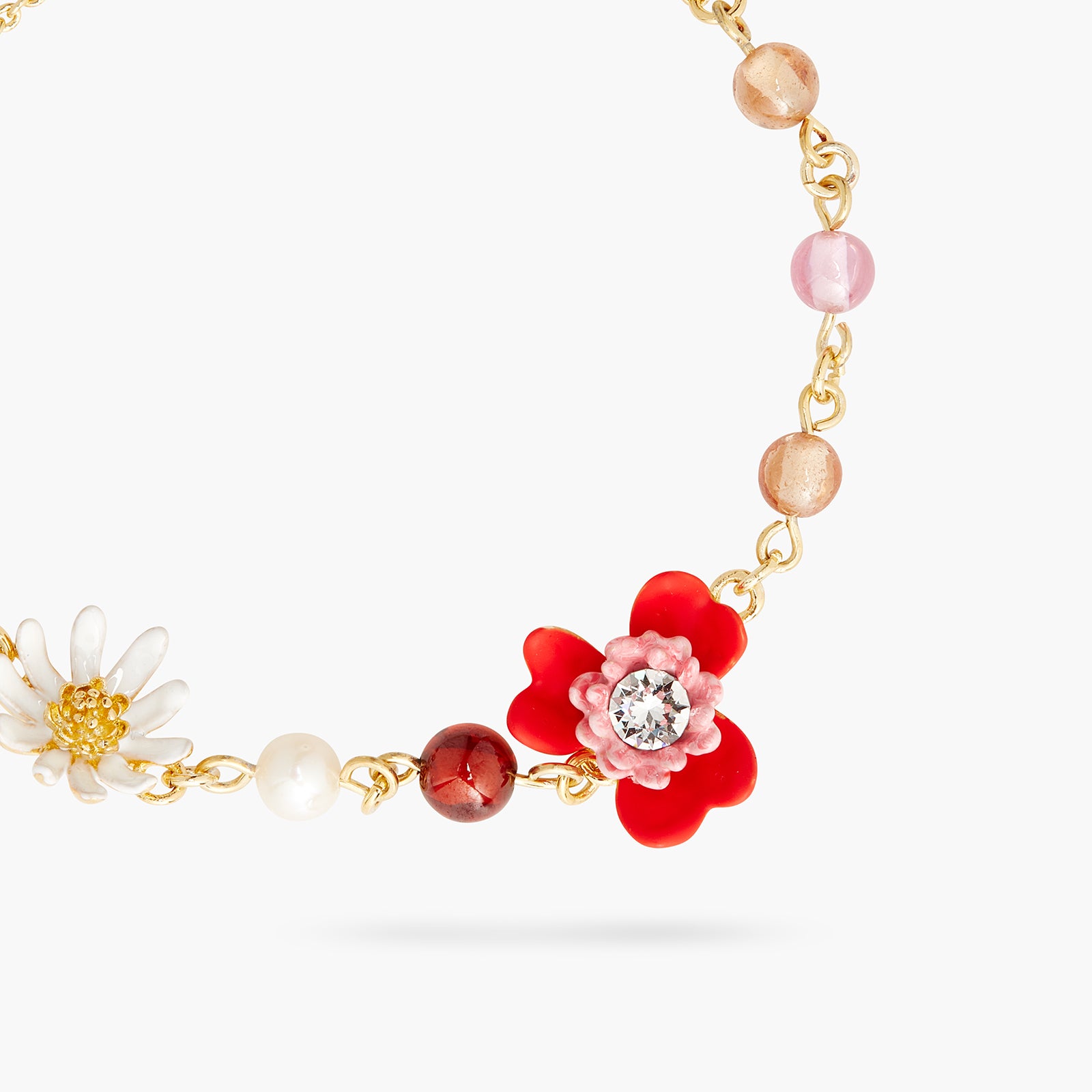 Anemone and gerbera thin bracelet