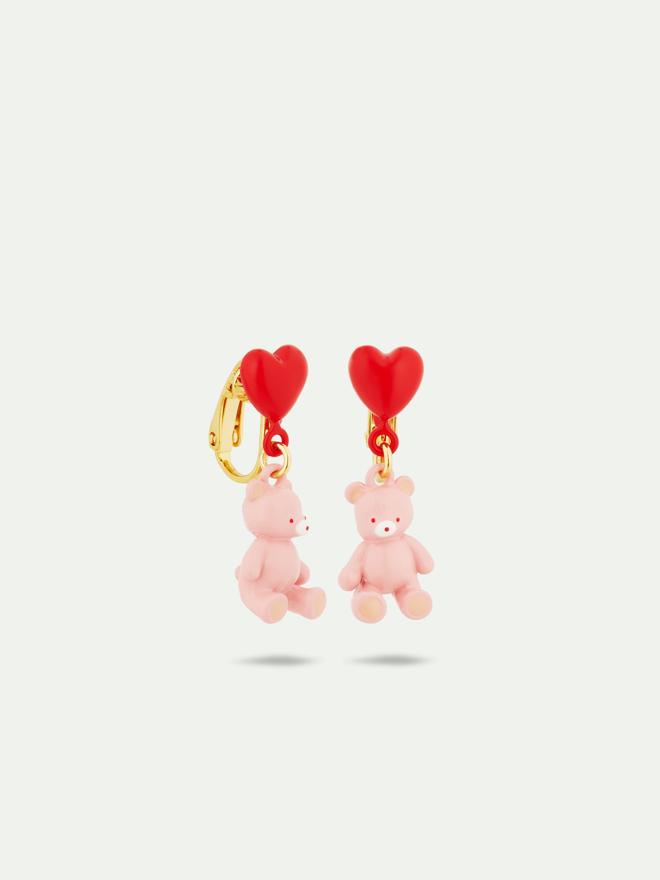 Teddy bear and heart balloon earrings