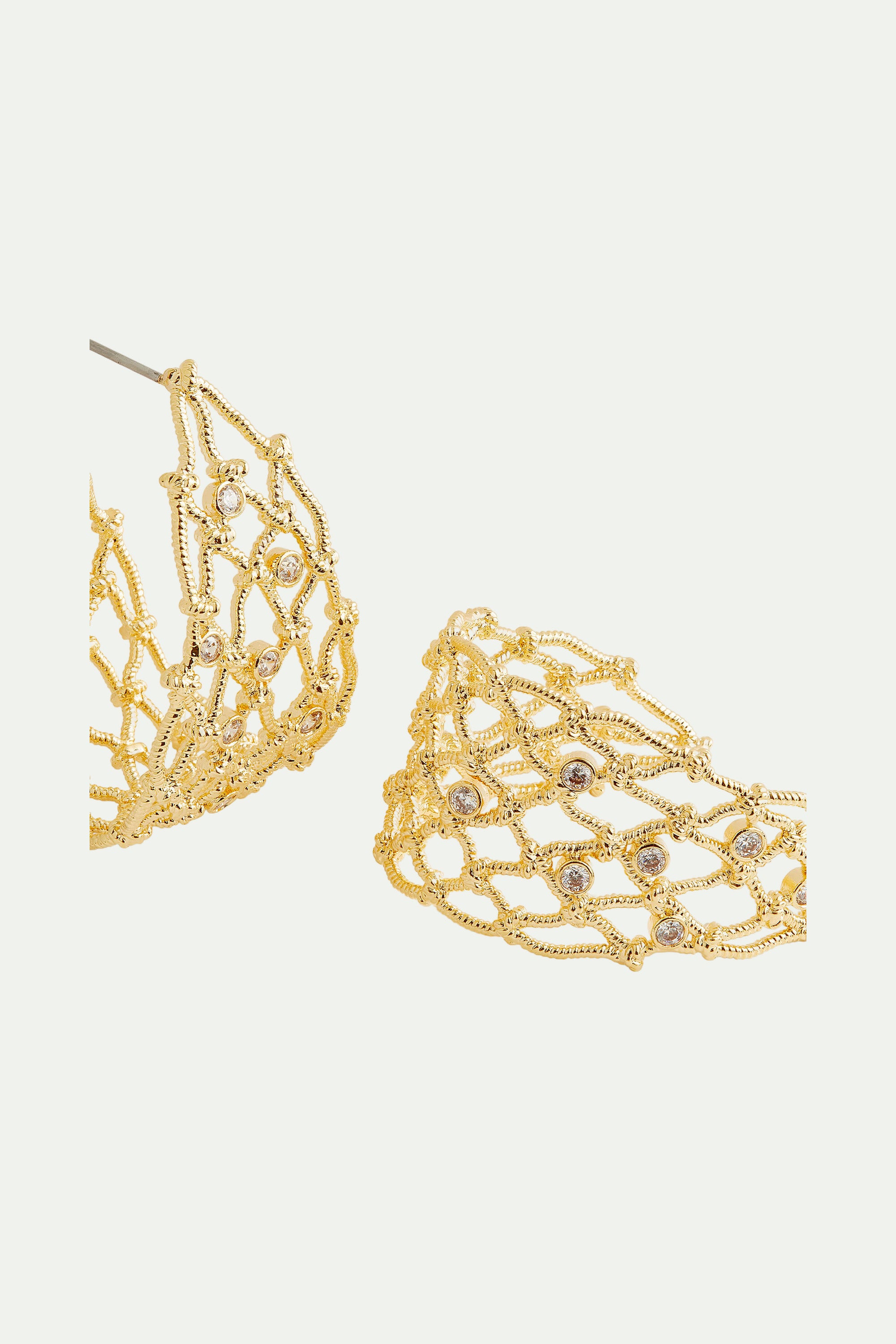 Rope mesh hoop earrings