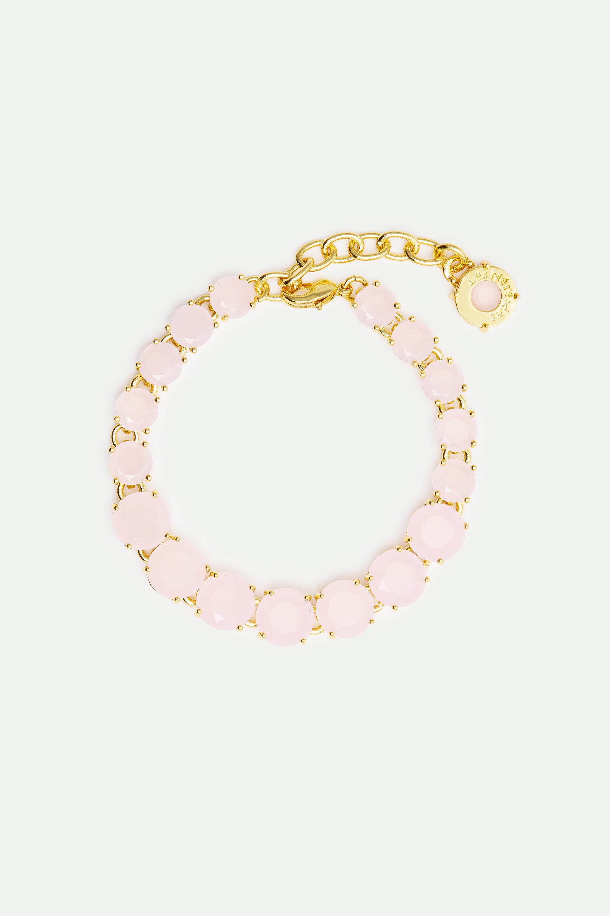 Single row Diamantine bracelet with light pink stones
