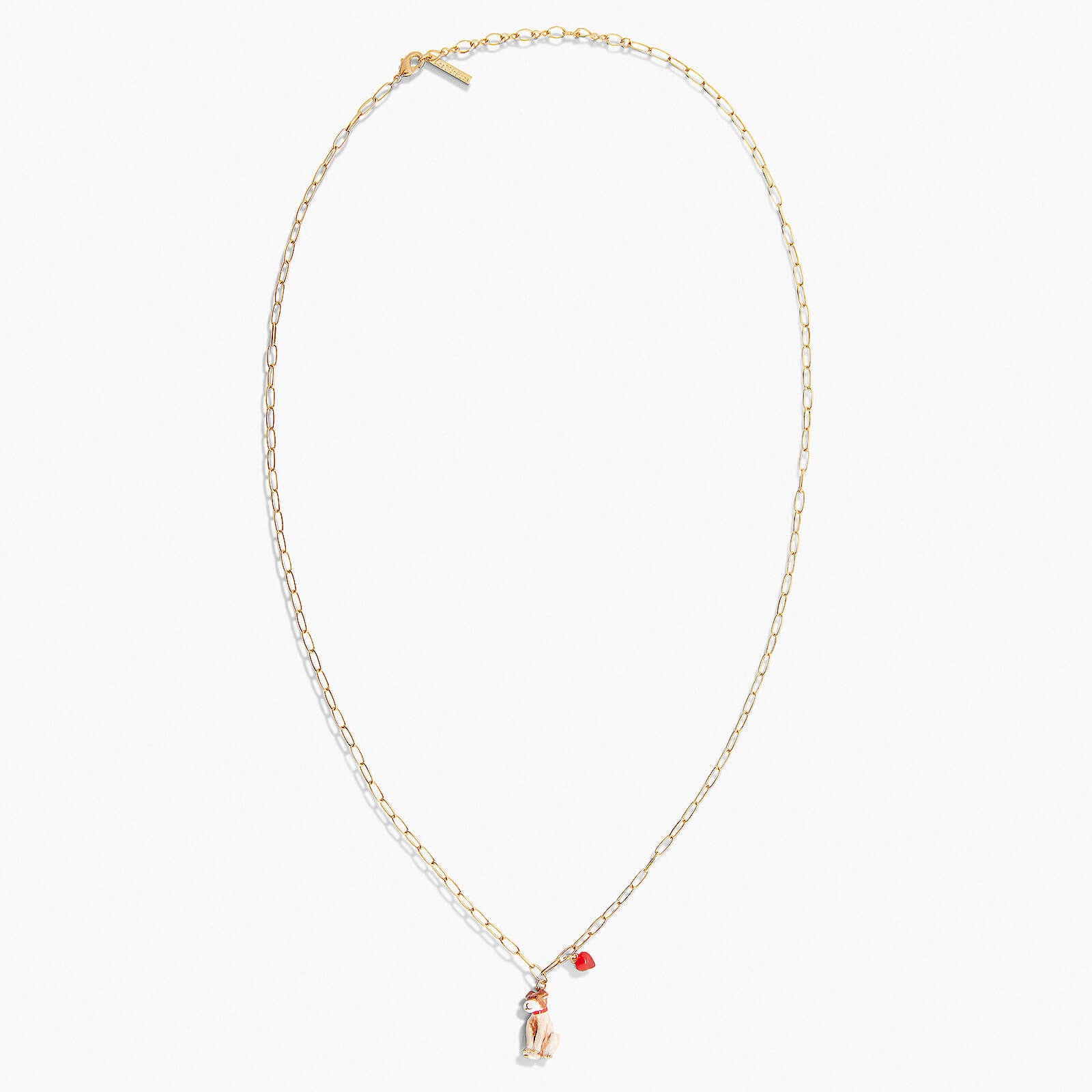 Dog and heart pendant necklace