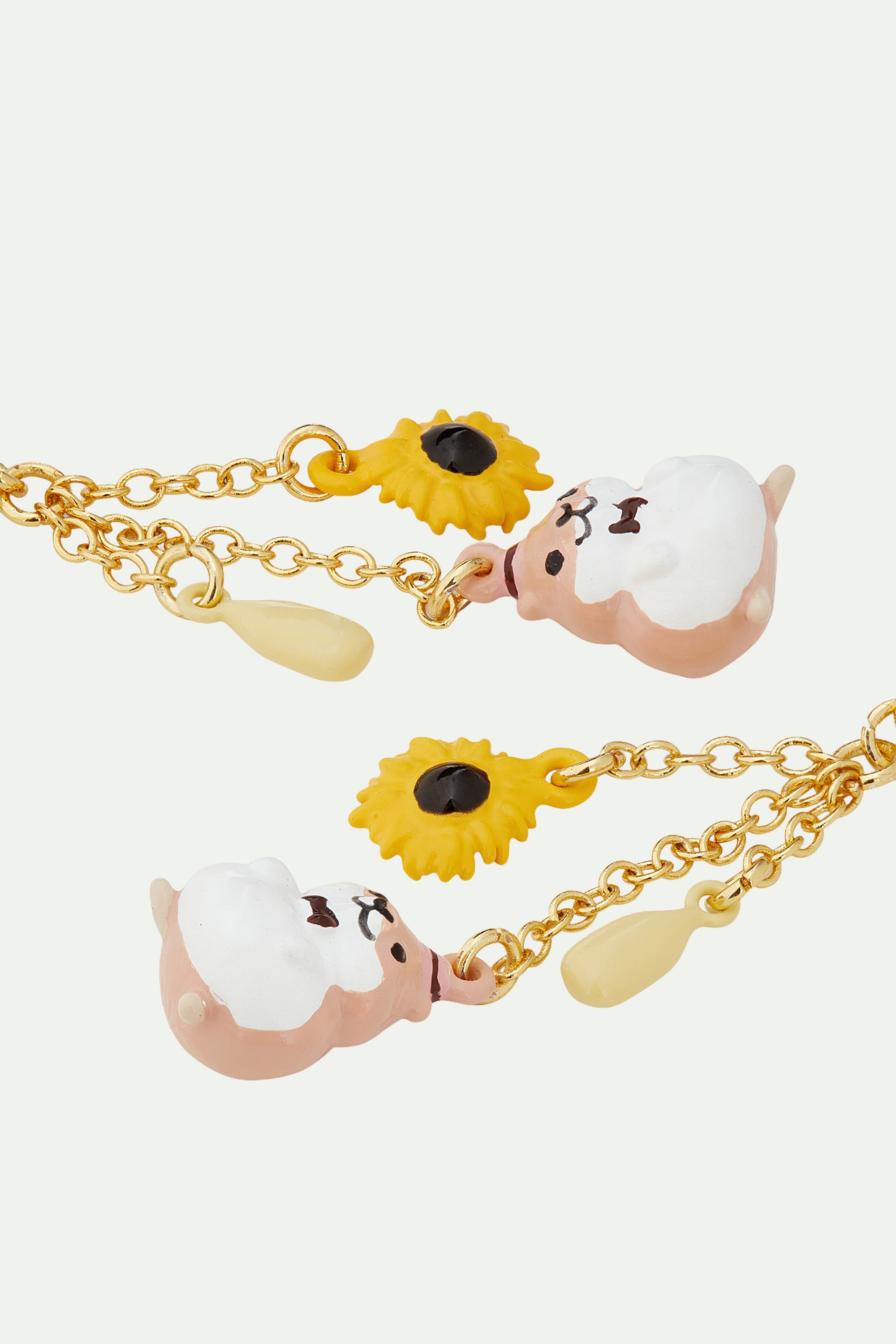 Hamster and sunflower dangle earrings