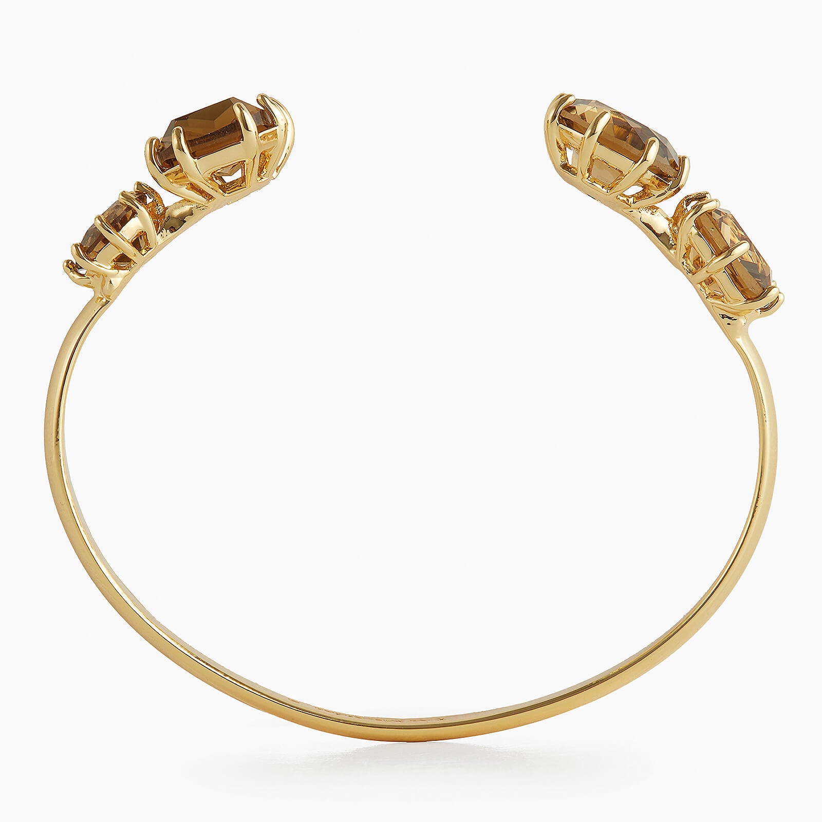 Golden brown diamantine 4 stone bangle bracelet