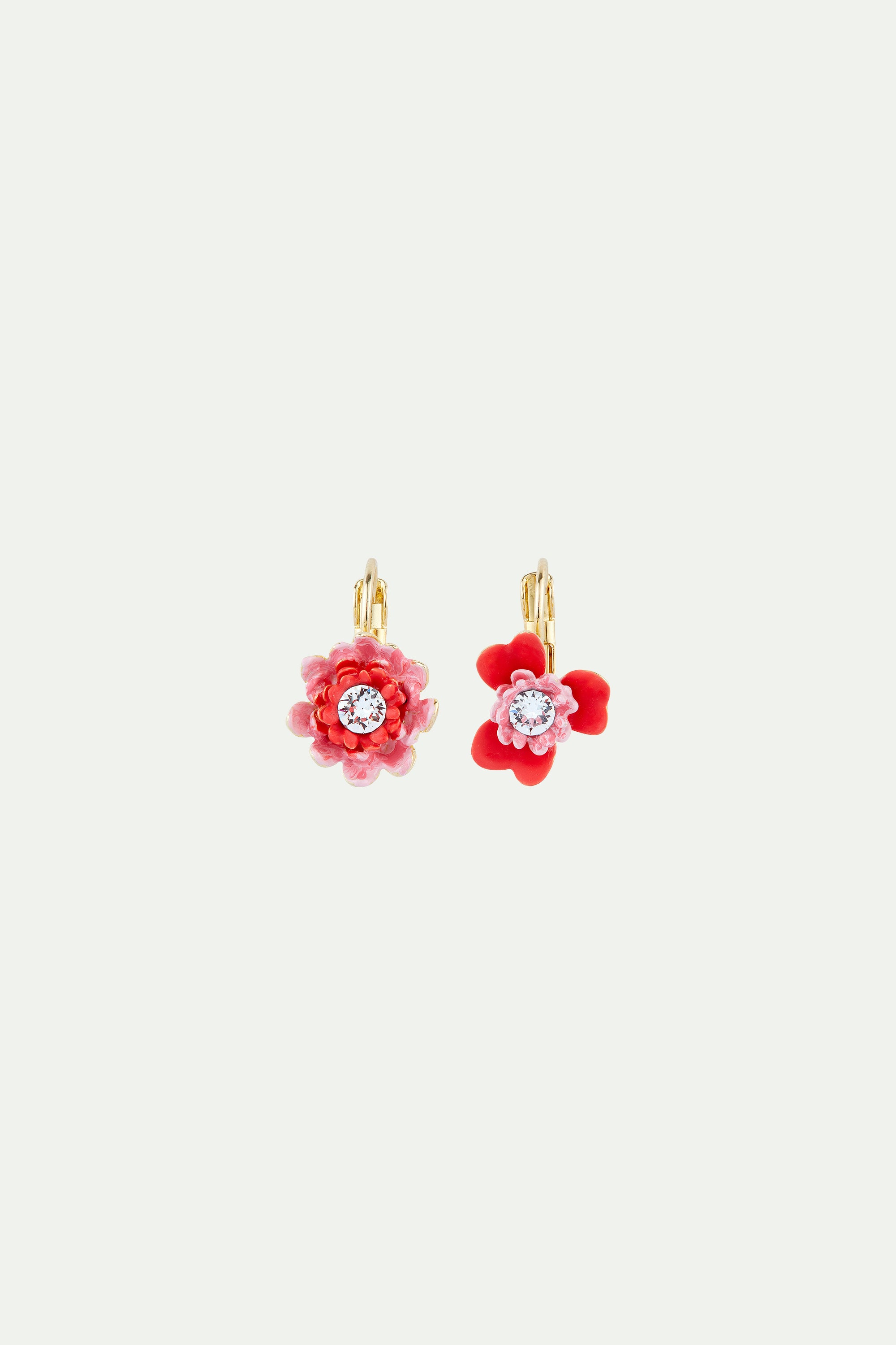 Anemone and gerbera sleeper earrings