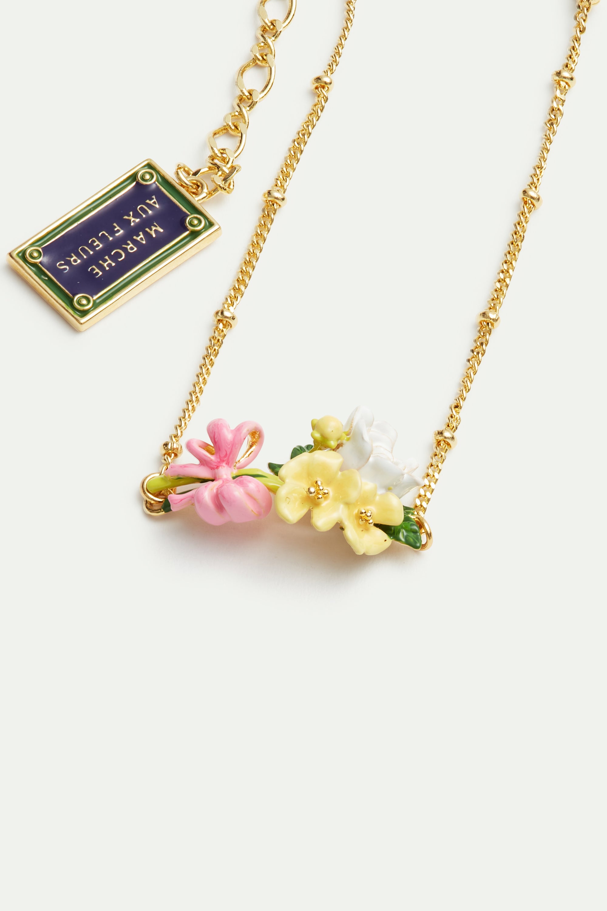 Flowers and Paris street sign fine bracelet