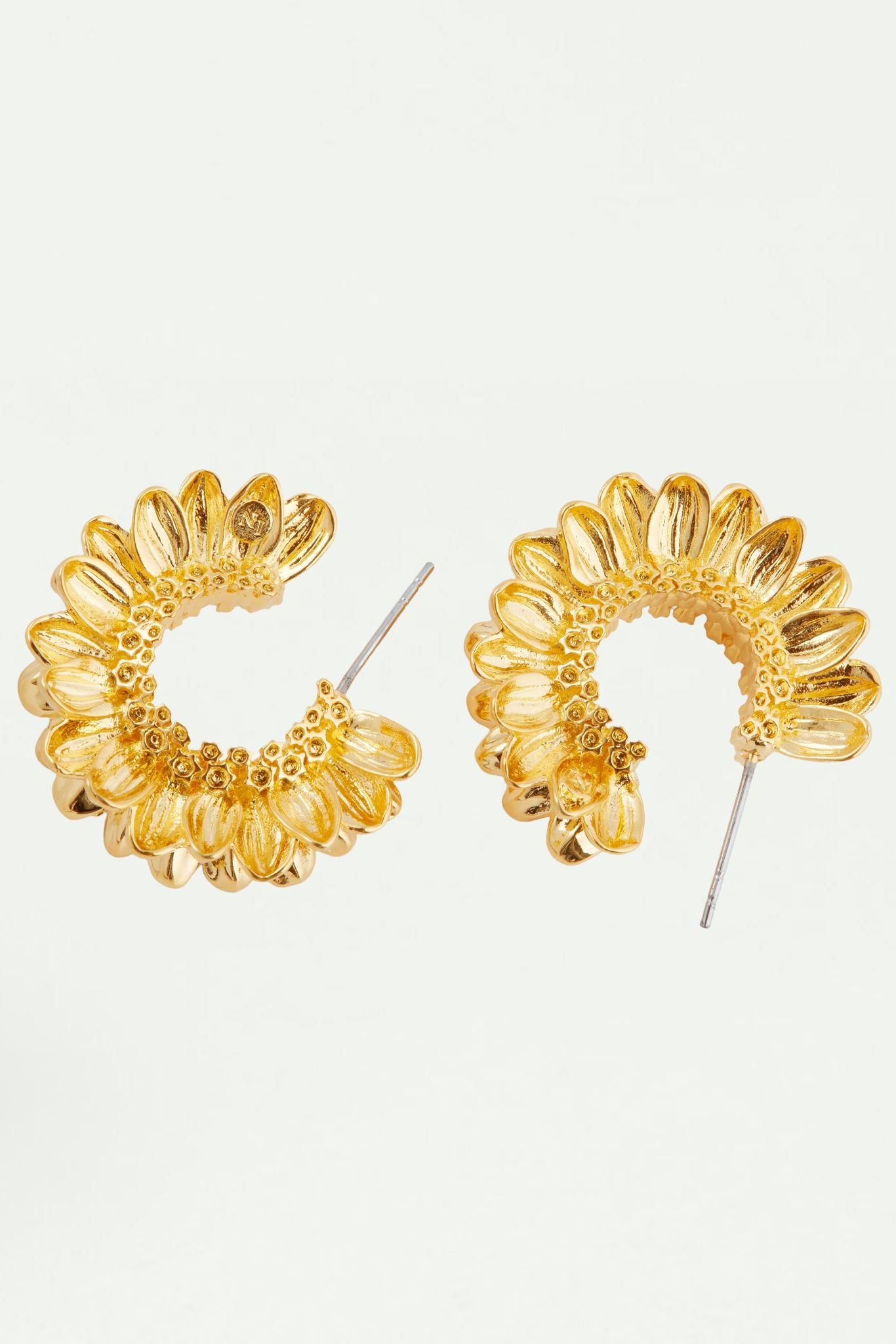 Sunflower post hoop earrings