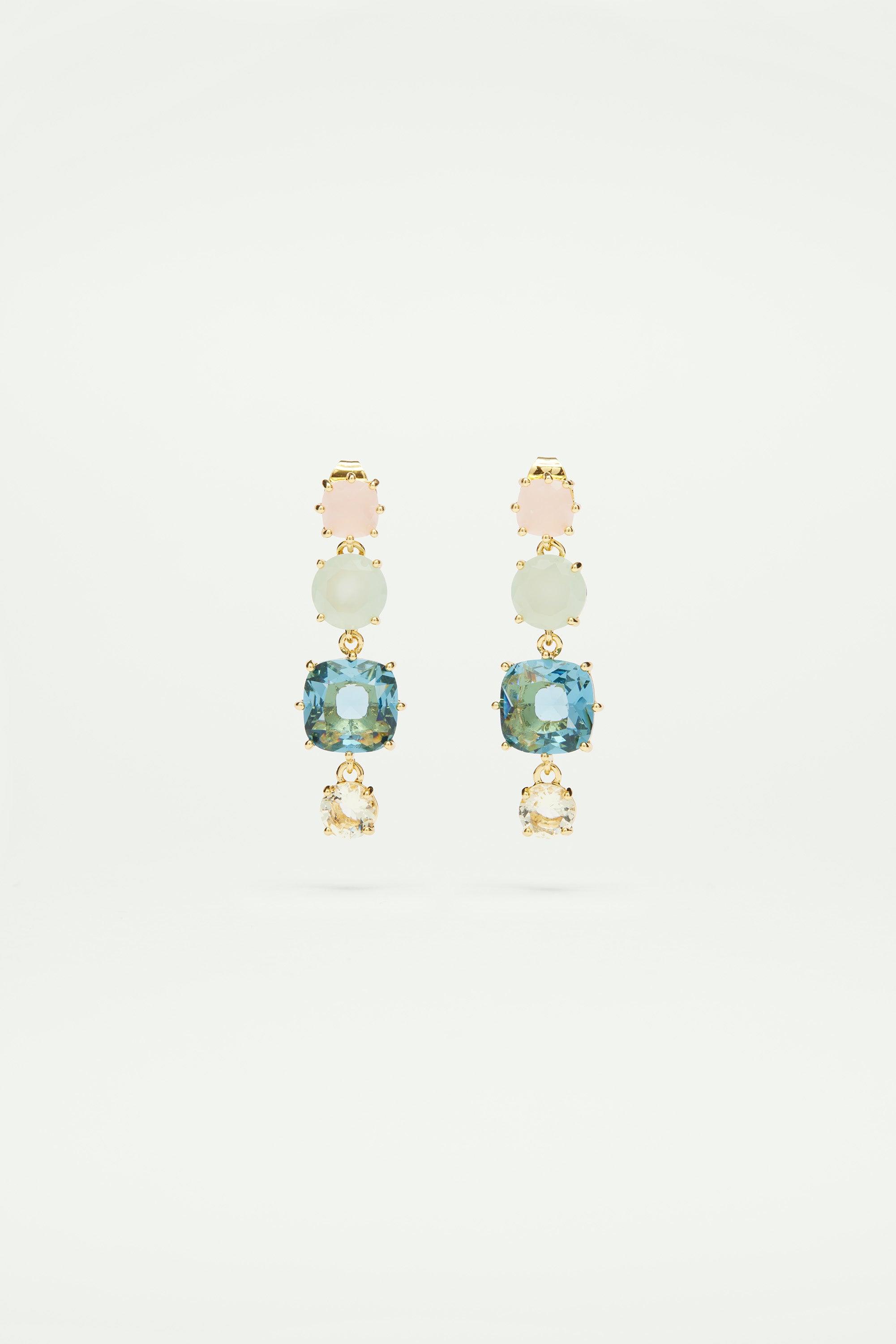 La Diamantine Acqua Azzura 4 Stones Post Earrings