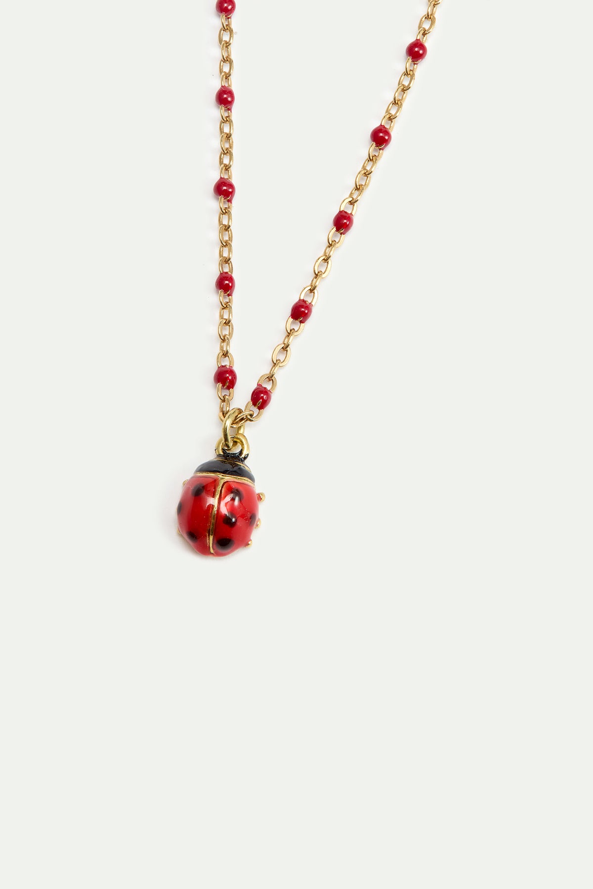 Red and black ladybird fine bracelet