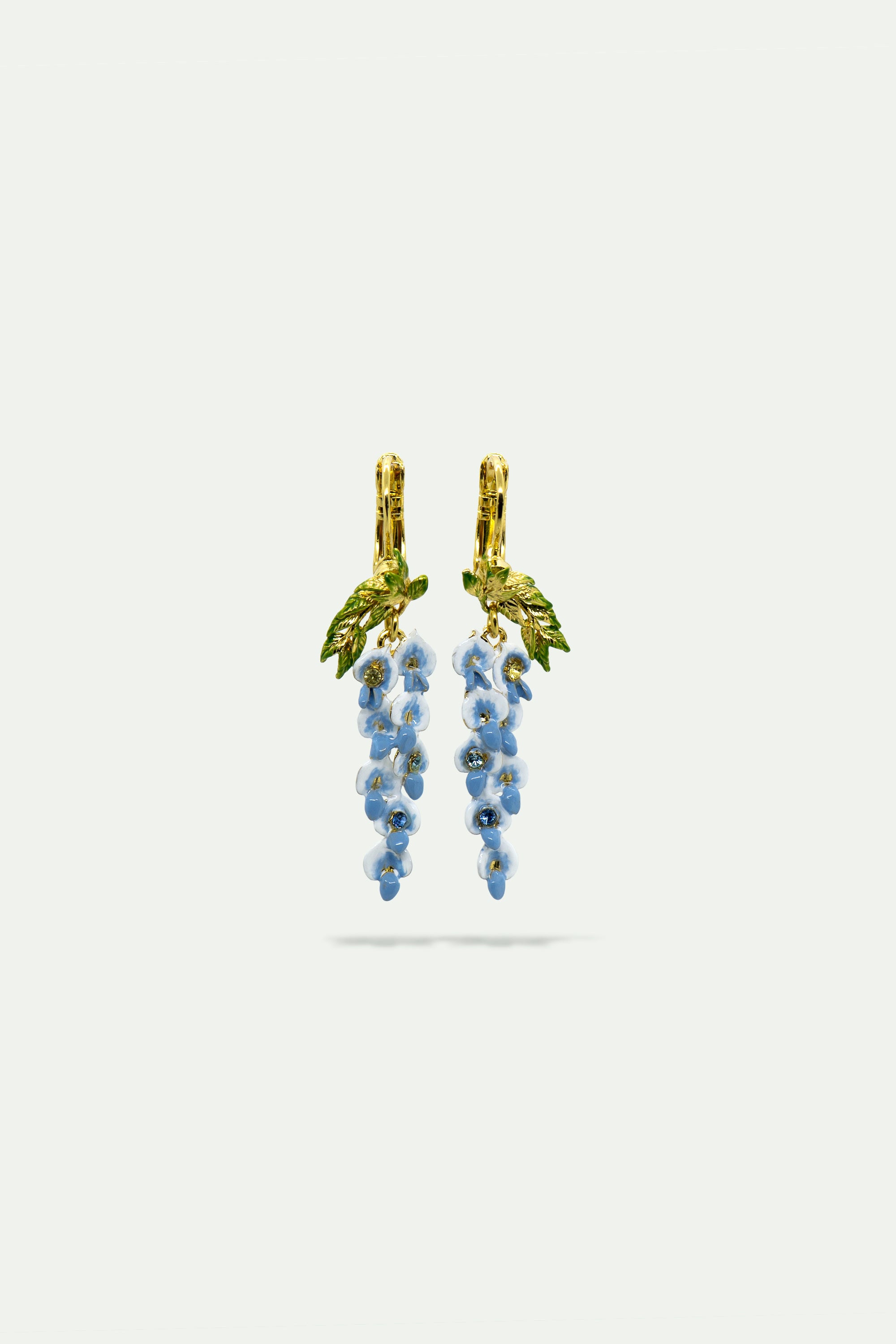 Wisteria and crystal earrings