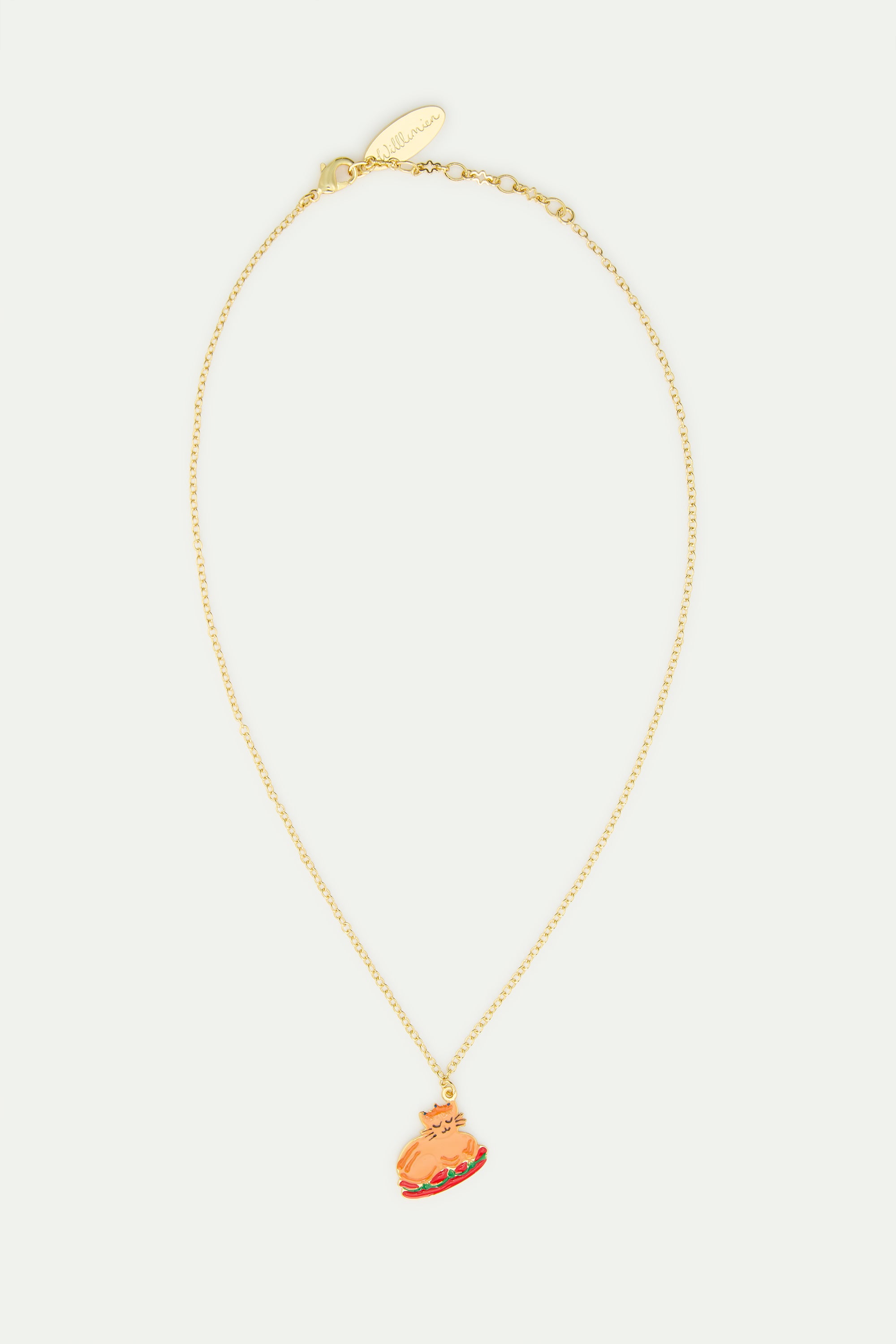 Christmas dinner and gold crown pendant necklace