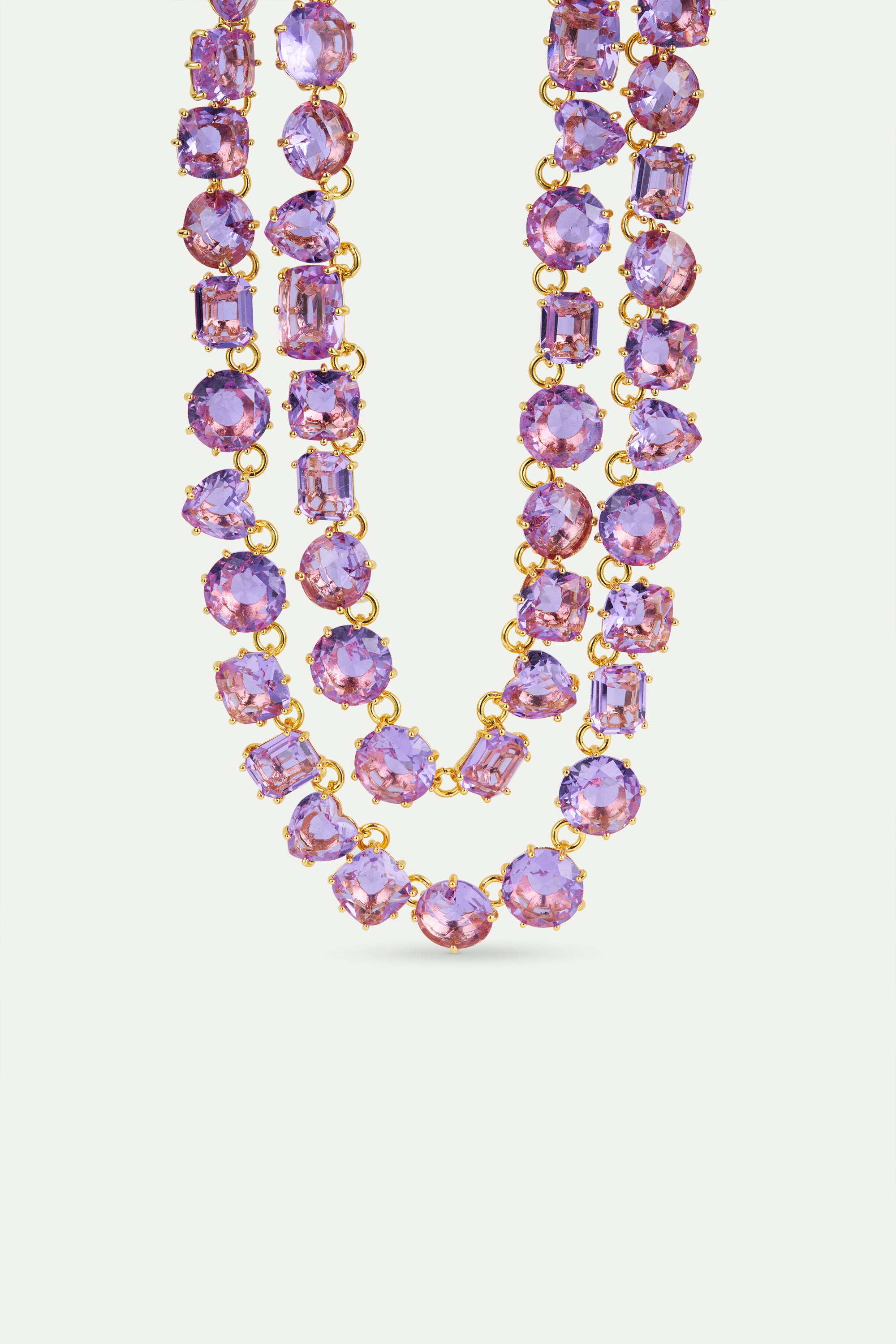 Lavender diamantine two row statement necklace