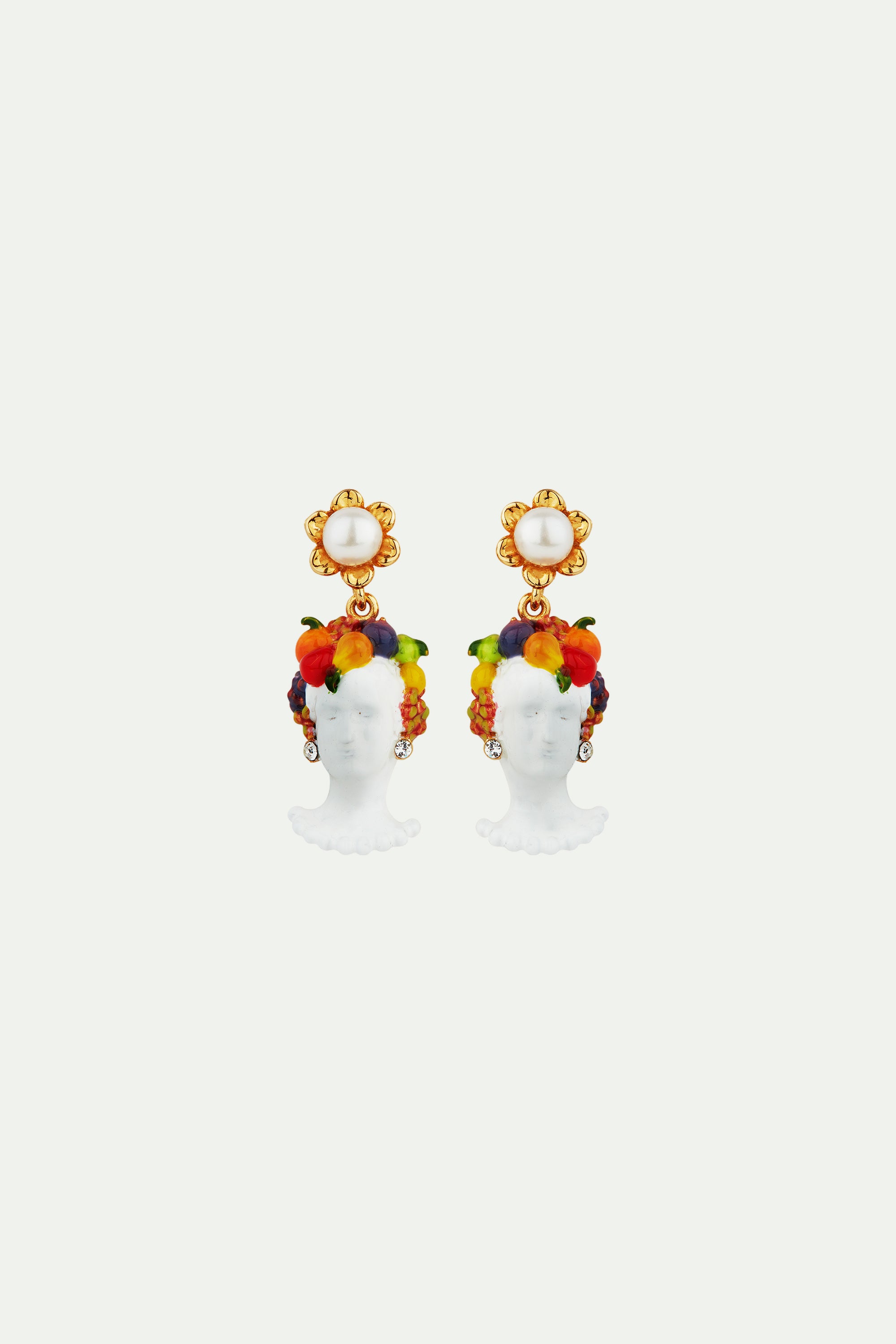 Goddess Pomona and fruits post earrings