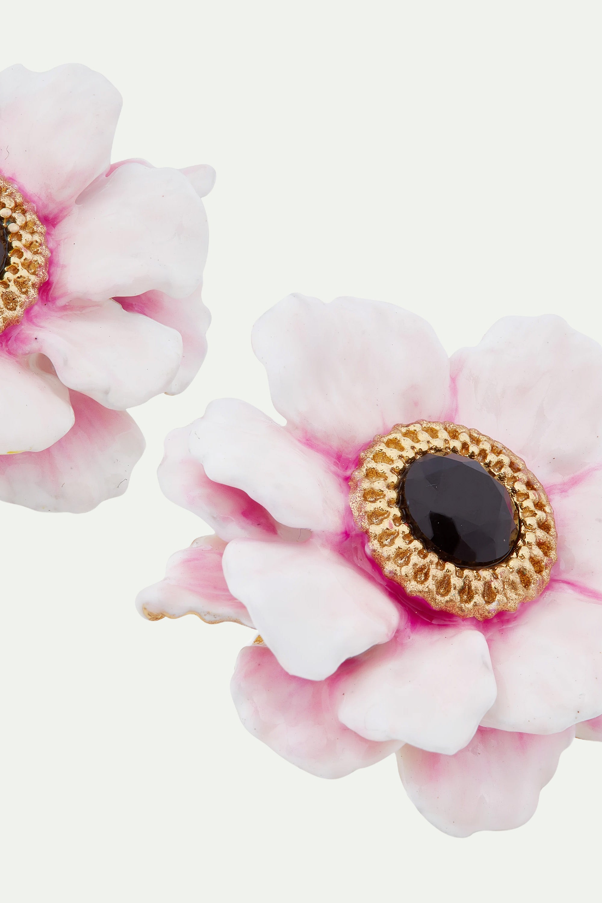 Pink peony post earrings