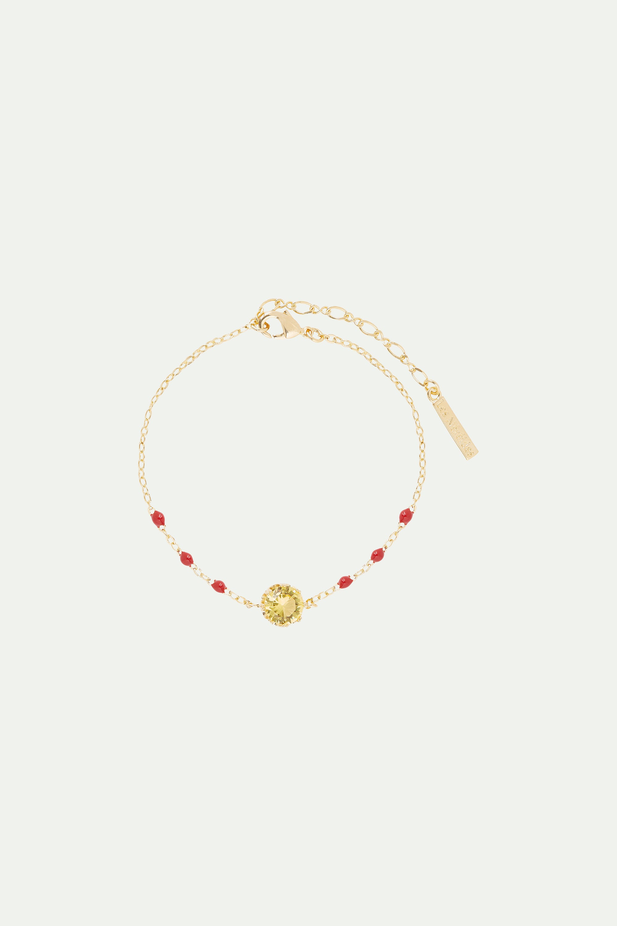 Yellow round stone thin bracelet