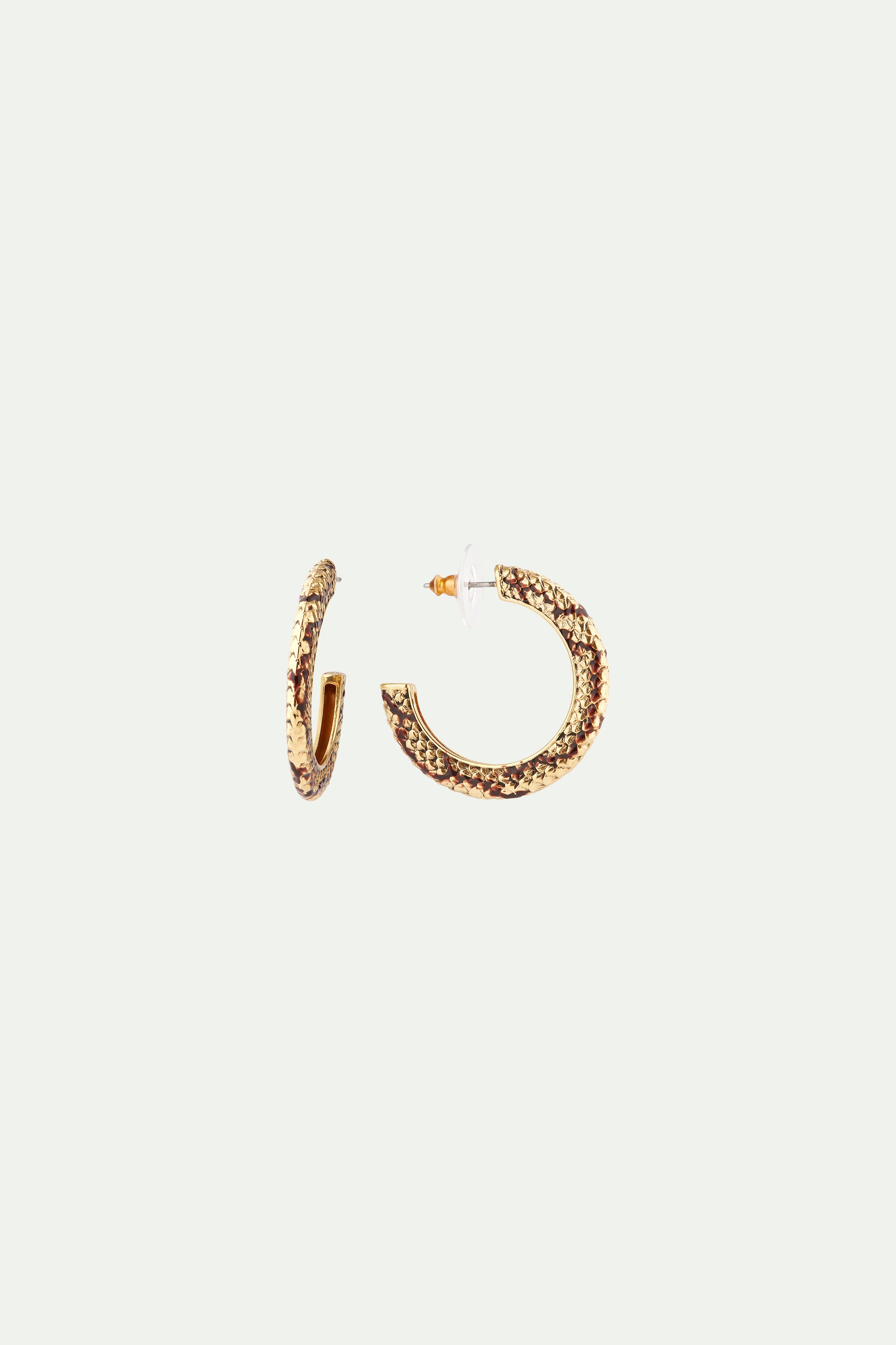 Snakeskin hoop earrings