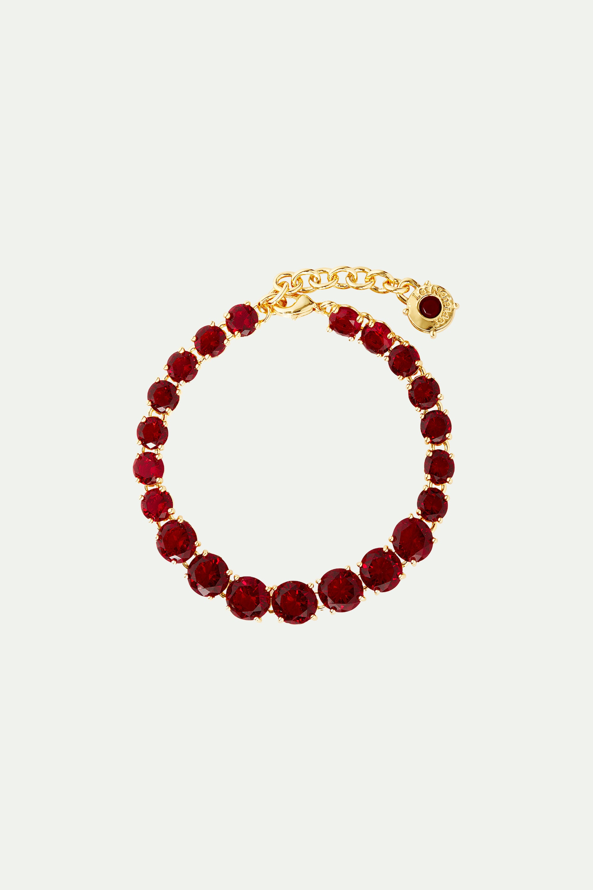Garnet red diamantine Luxurious one row bracelet