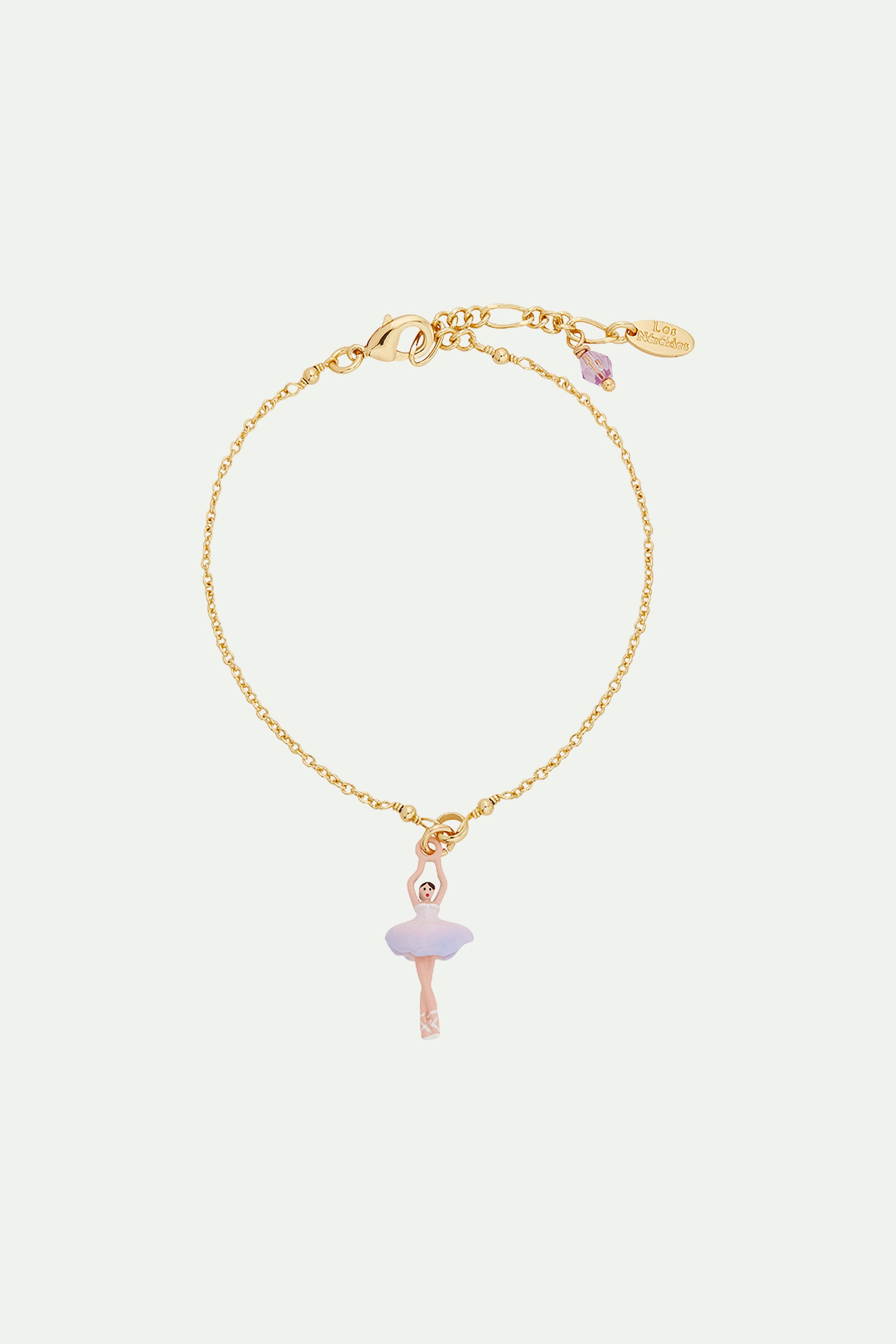 Lilac and white mini ballerina fine bracelet