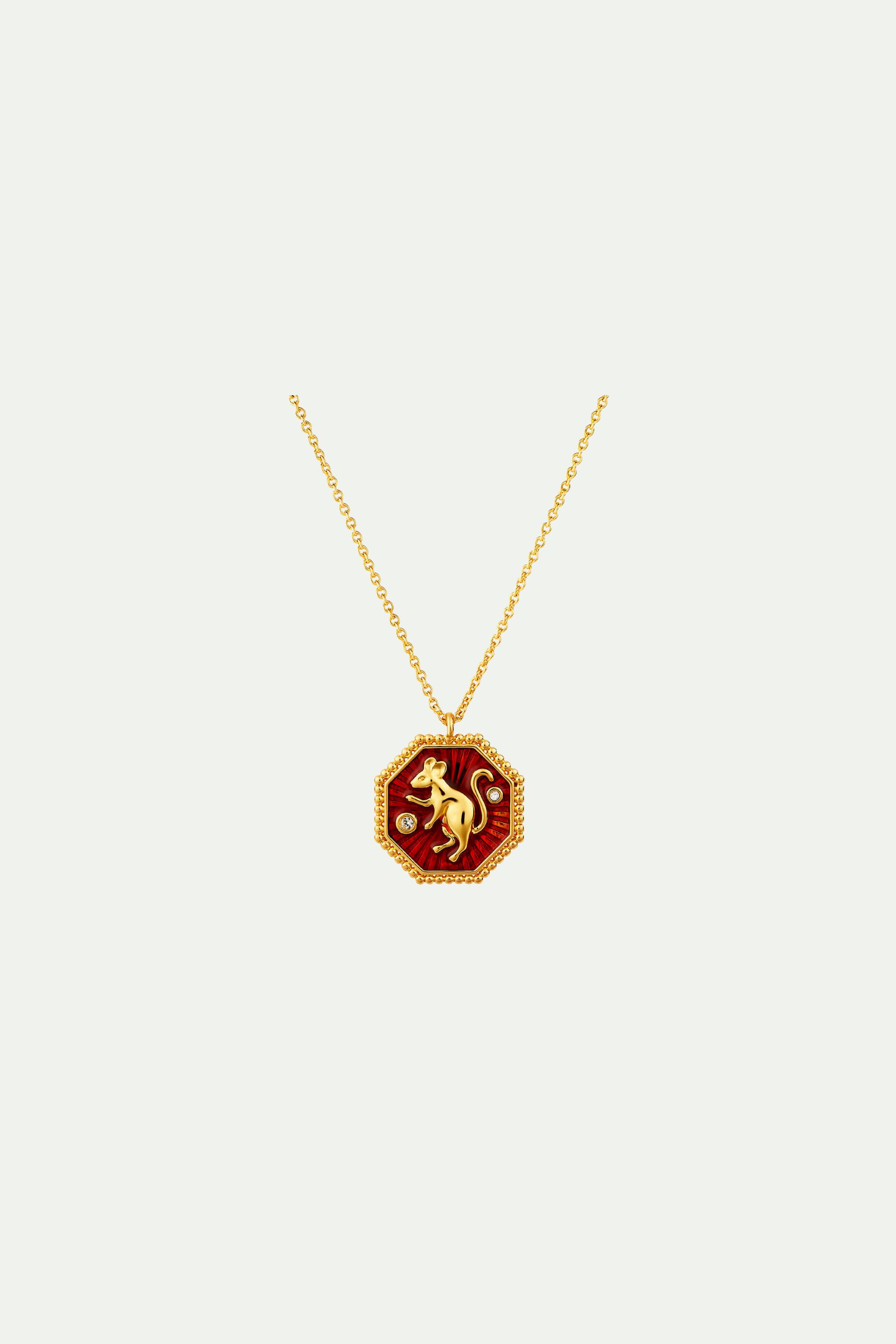 Rat zodiac sign pendant necklace