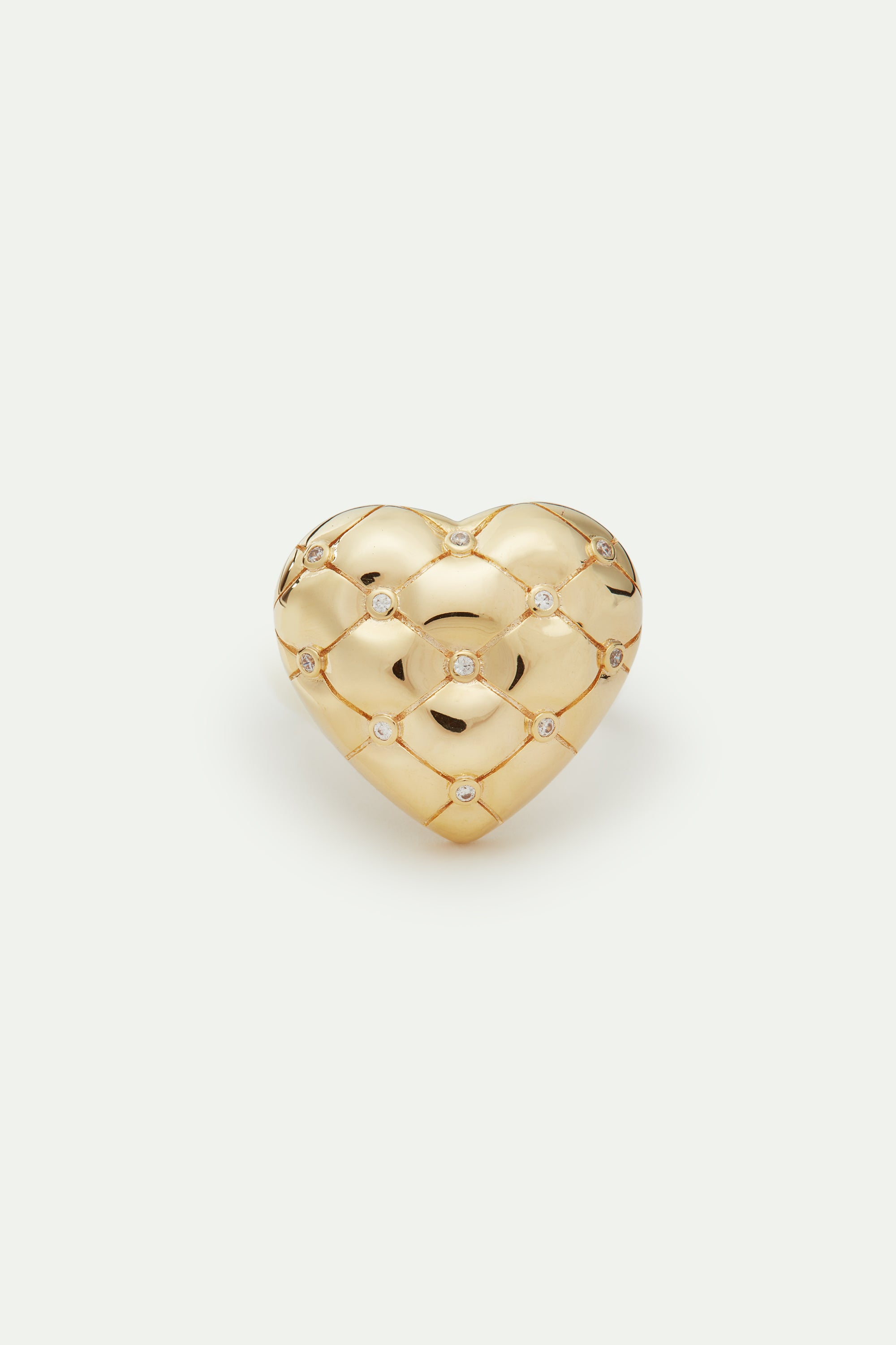 Quilted gold heart and crystal heart