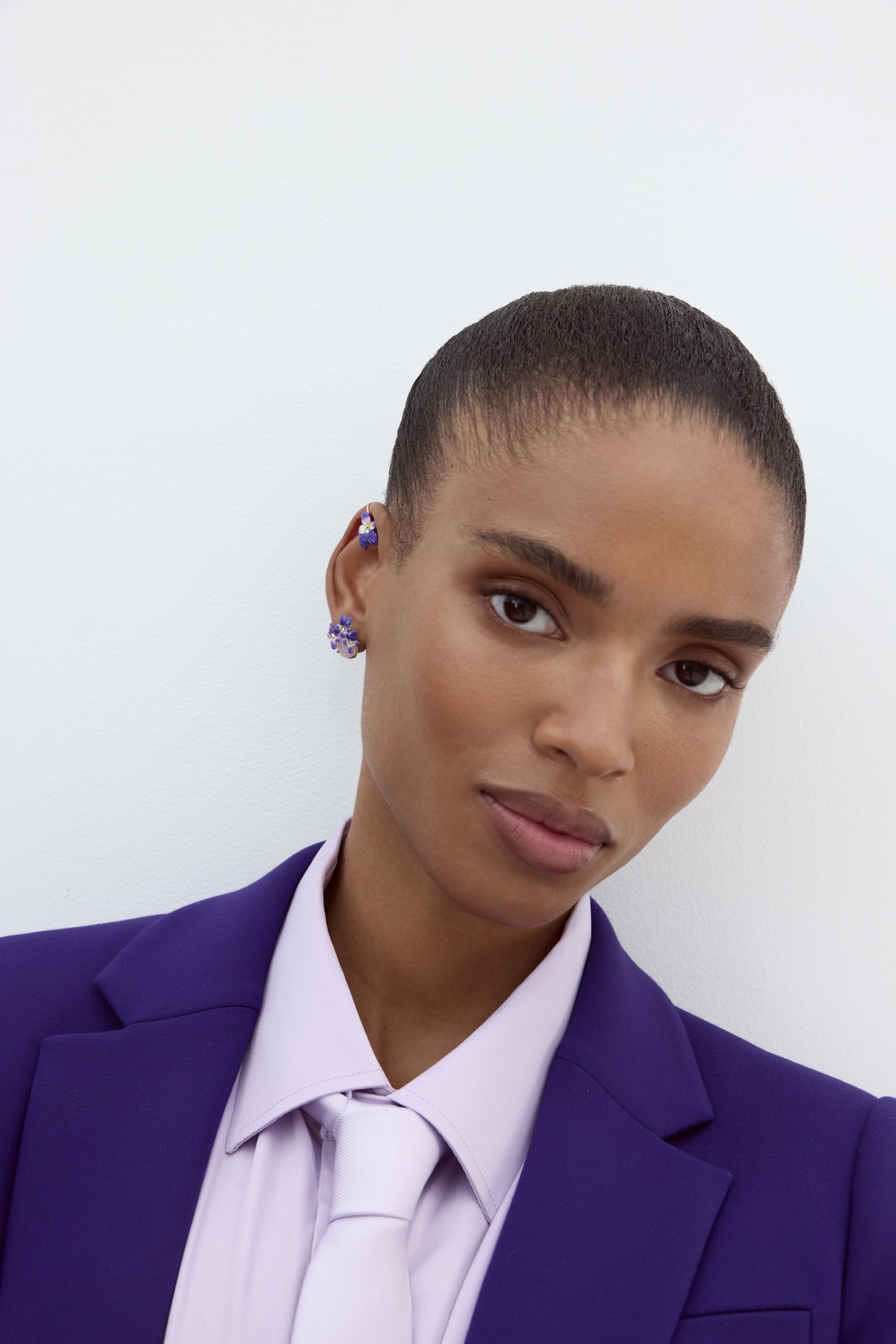 Clip Earrings CHAMPS DE VIOLETTES