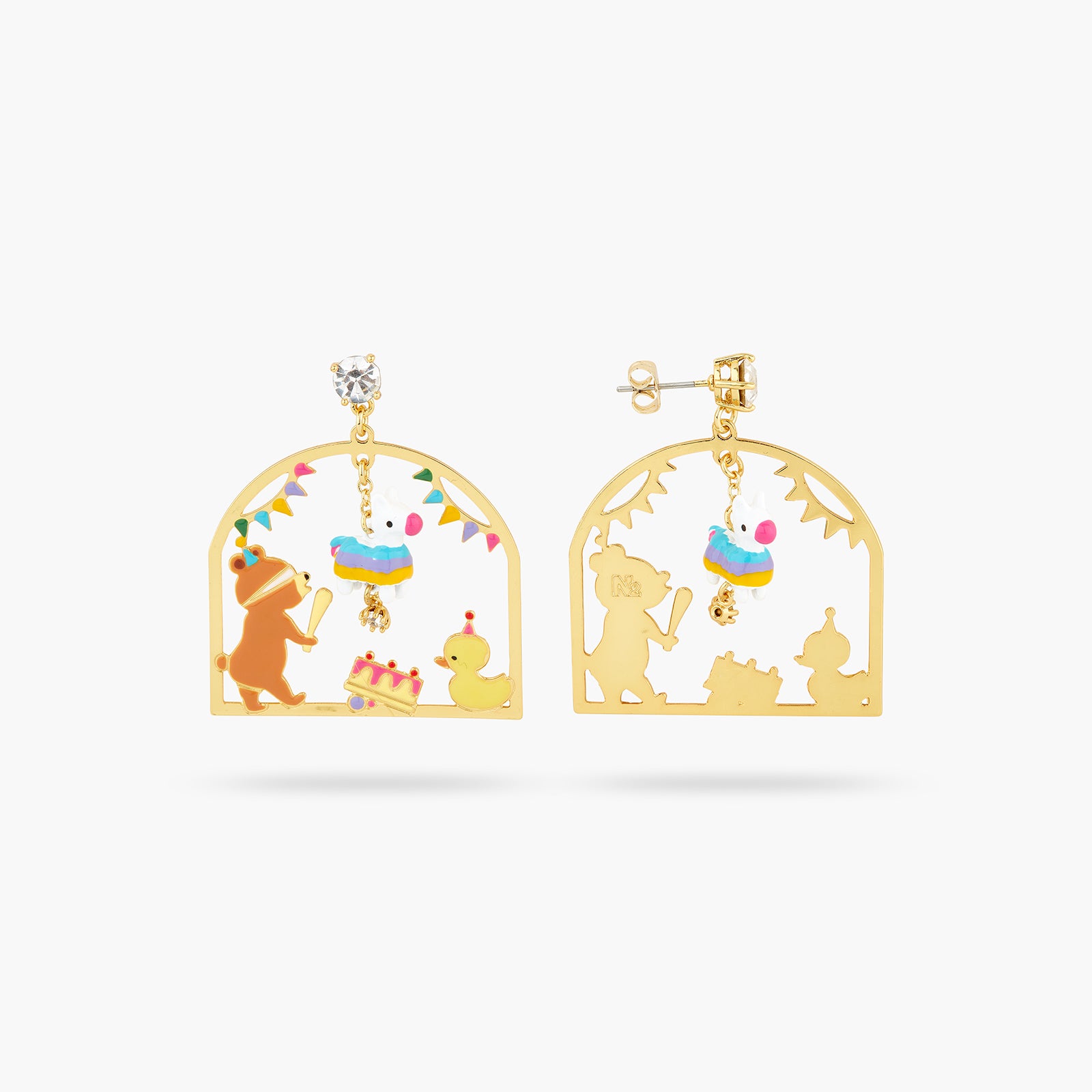 Piñata party post earrings