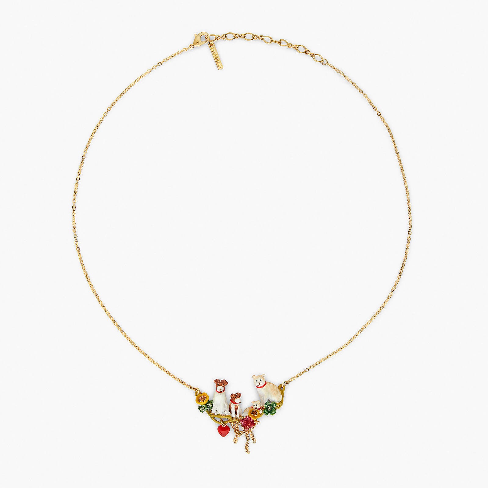 Cats and dogs statement necklace