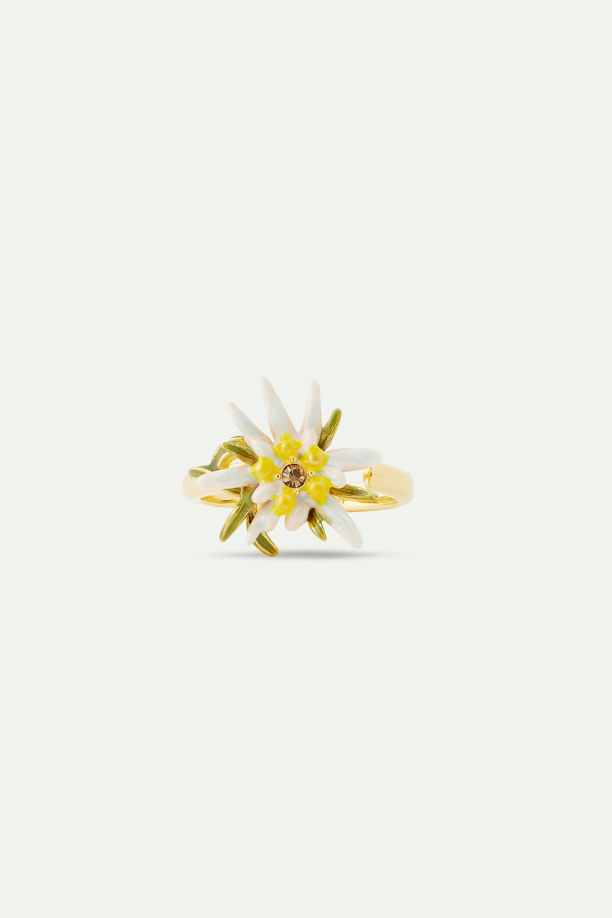 Edelweiss flower adjustable ring