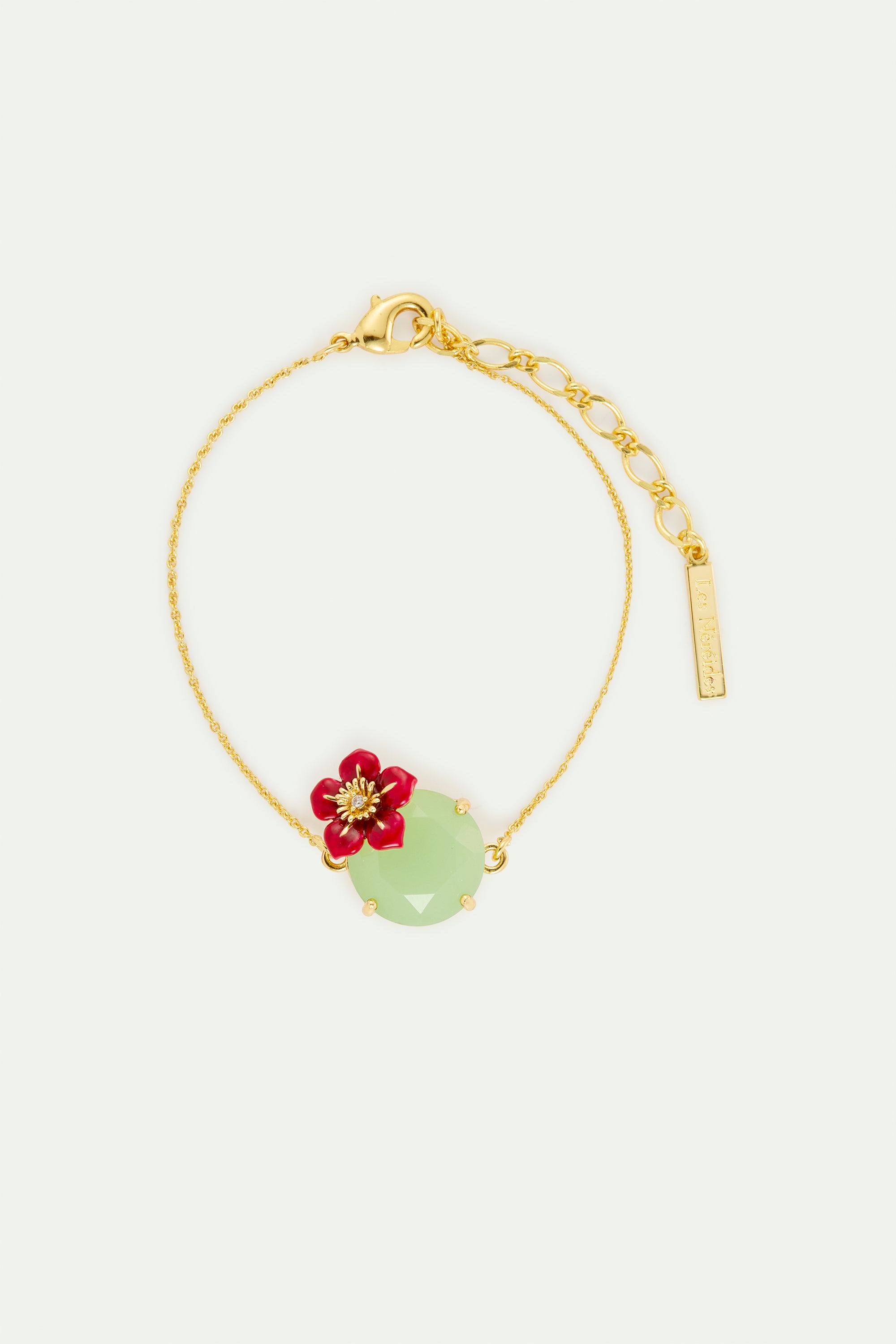 Bracelet 14 + 3,5 cm FLEUR DE JADE