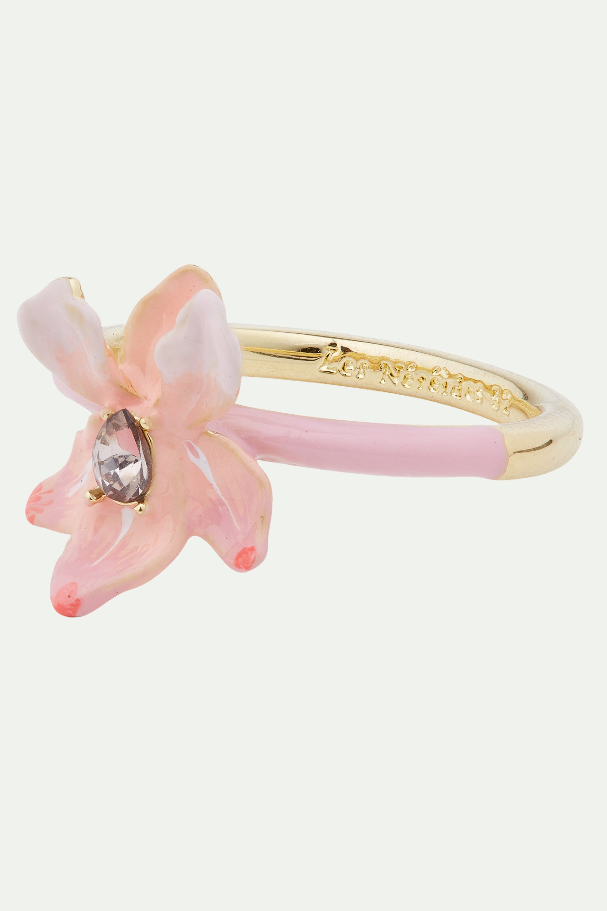 Powder pink iris and Crystal ring