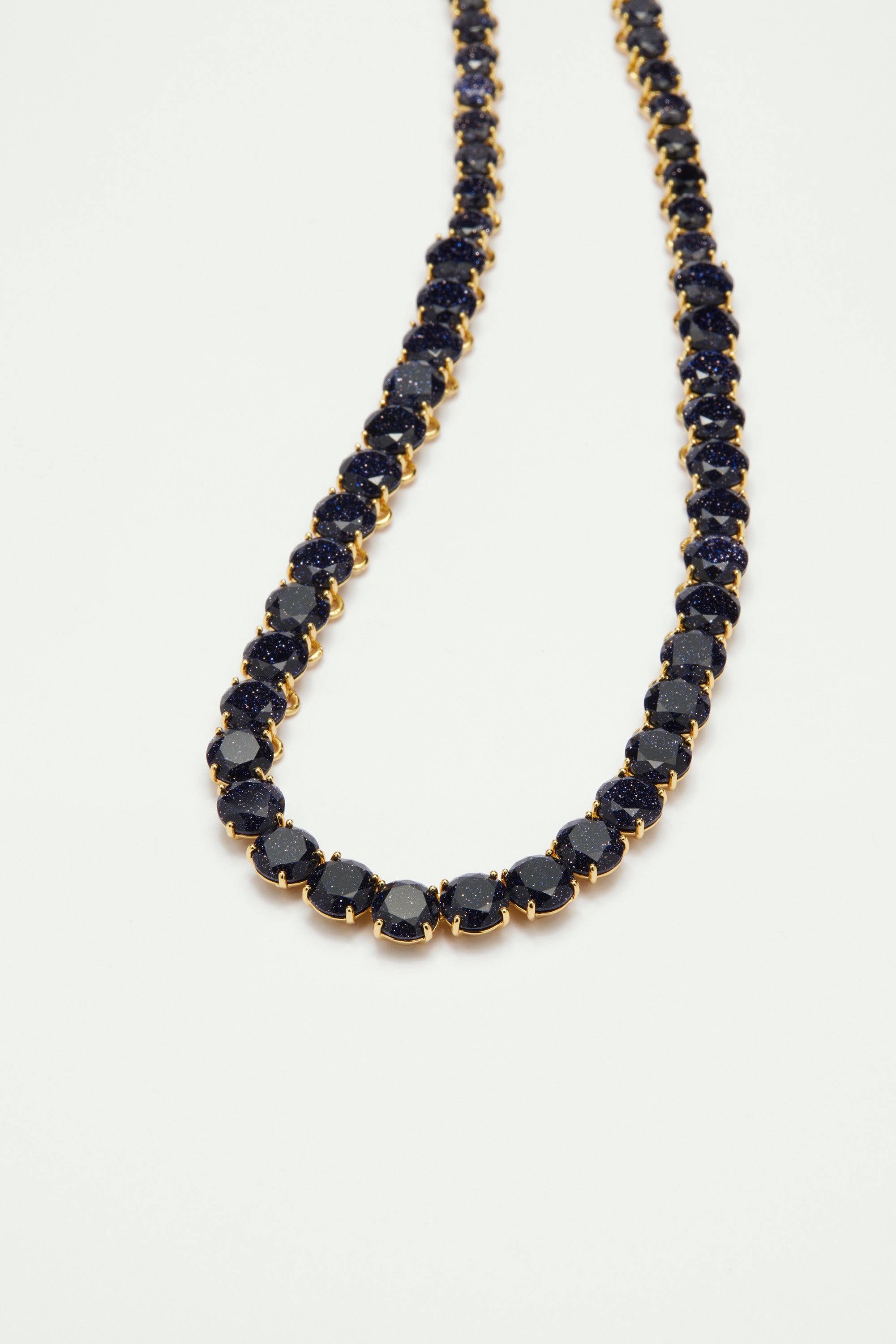 Deep Sparkling Blue Round Stones La Diamantine Choker