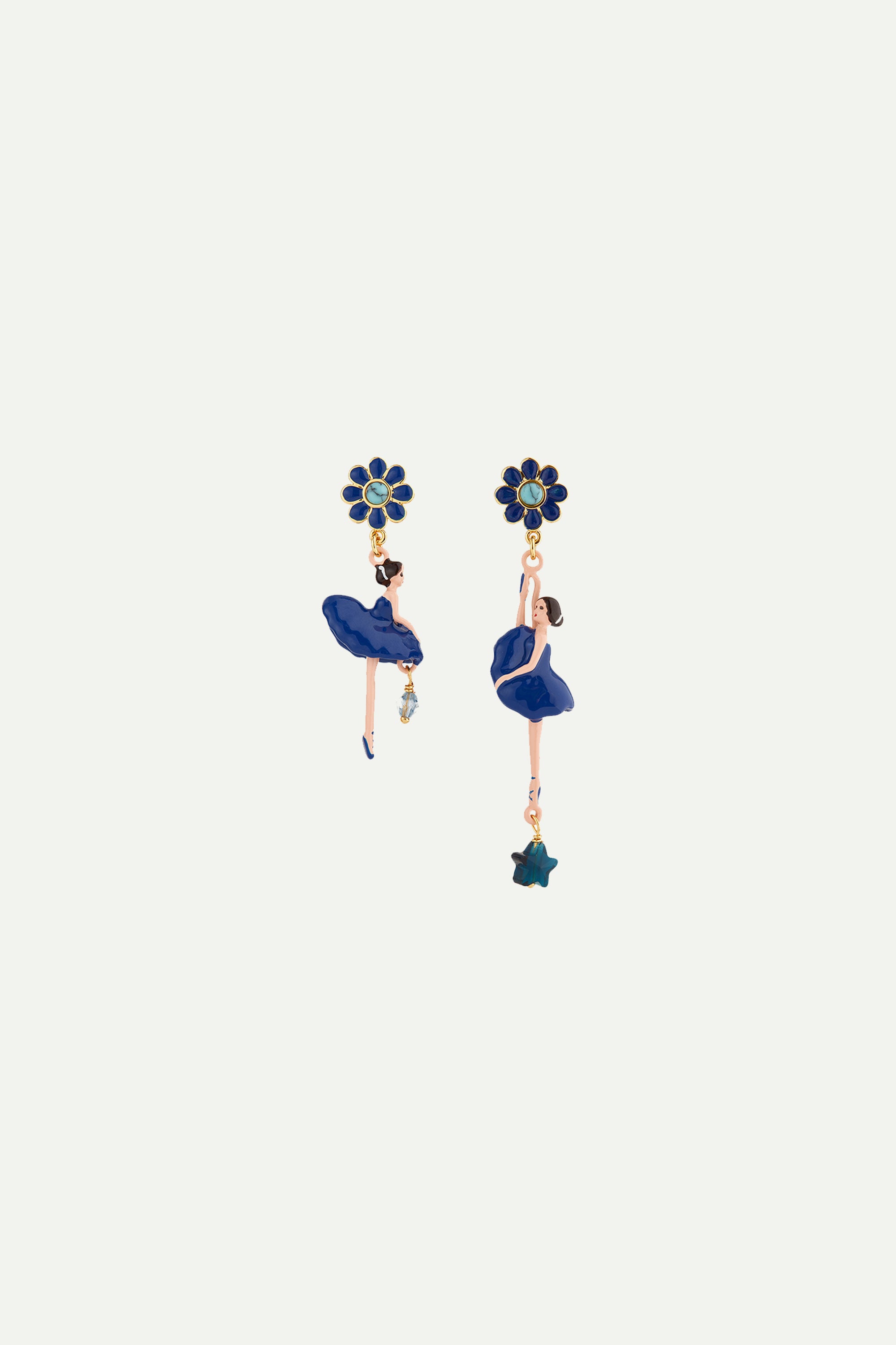 Mystery of the Nile ballerina  asymmetrical post earrings