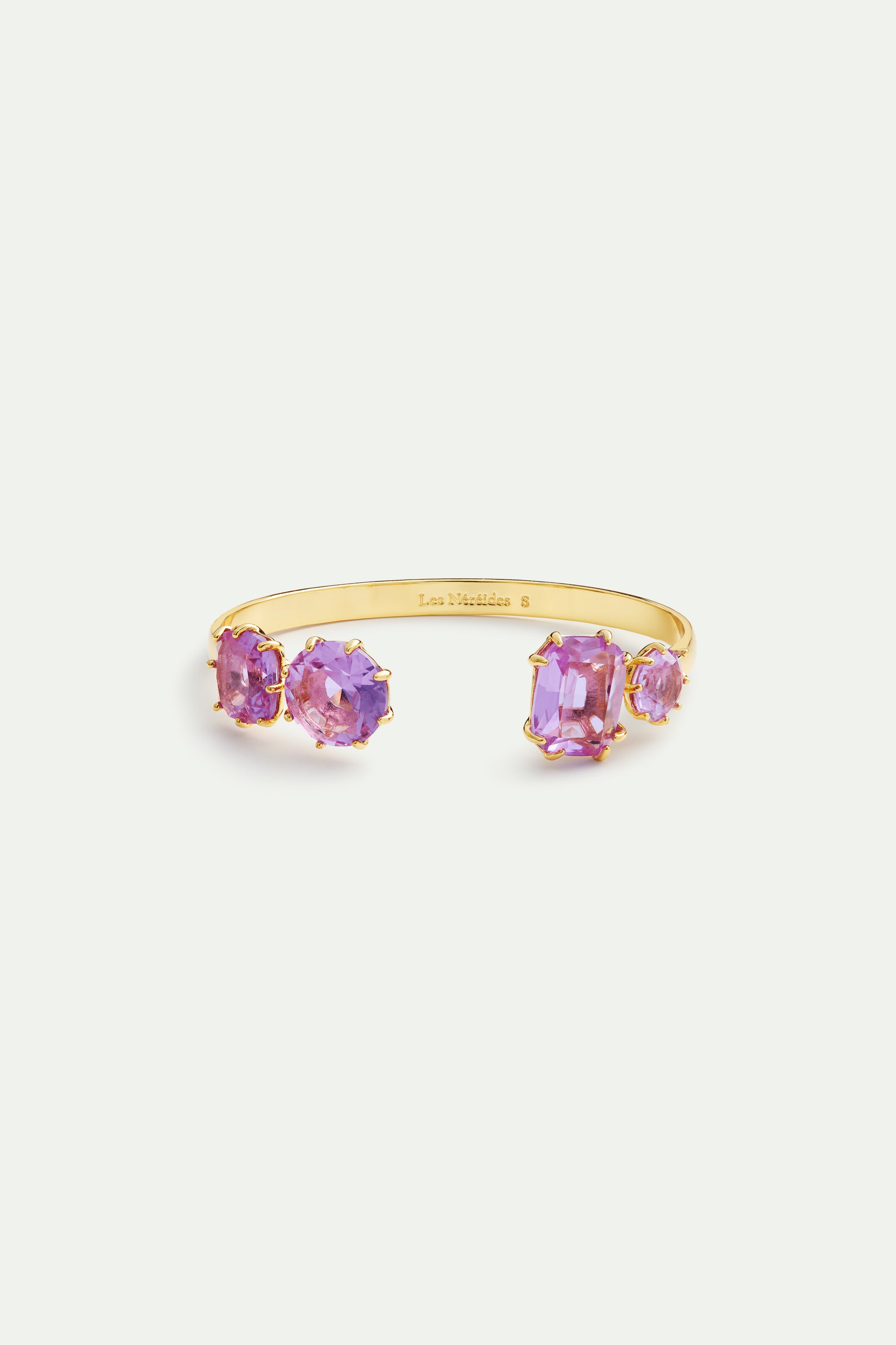 Lavender Diamantine four stone cuff bracelet