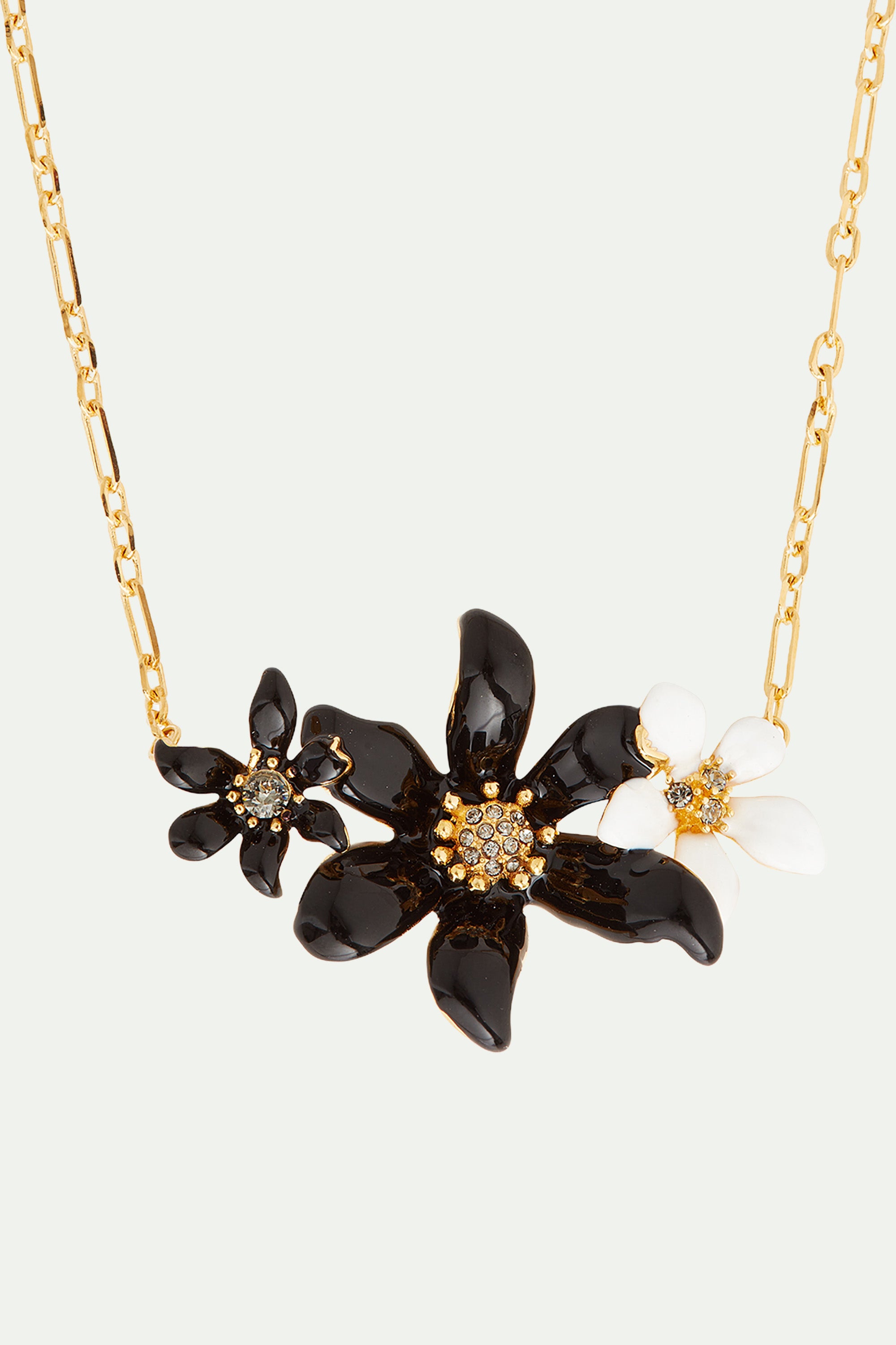 Lily and Ranunculus flower statement necklace