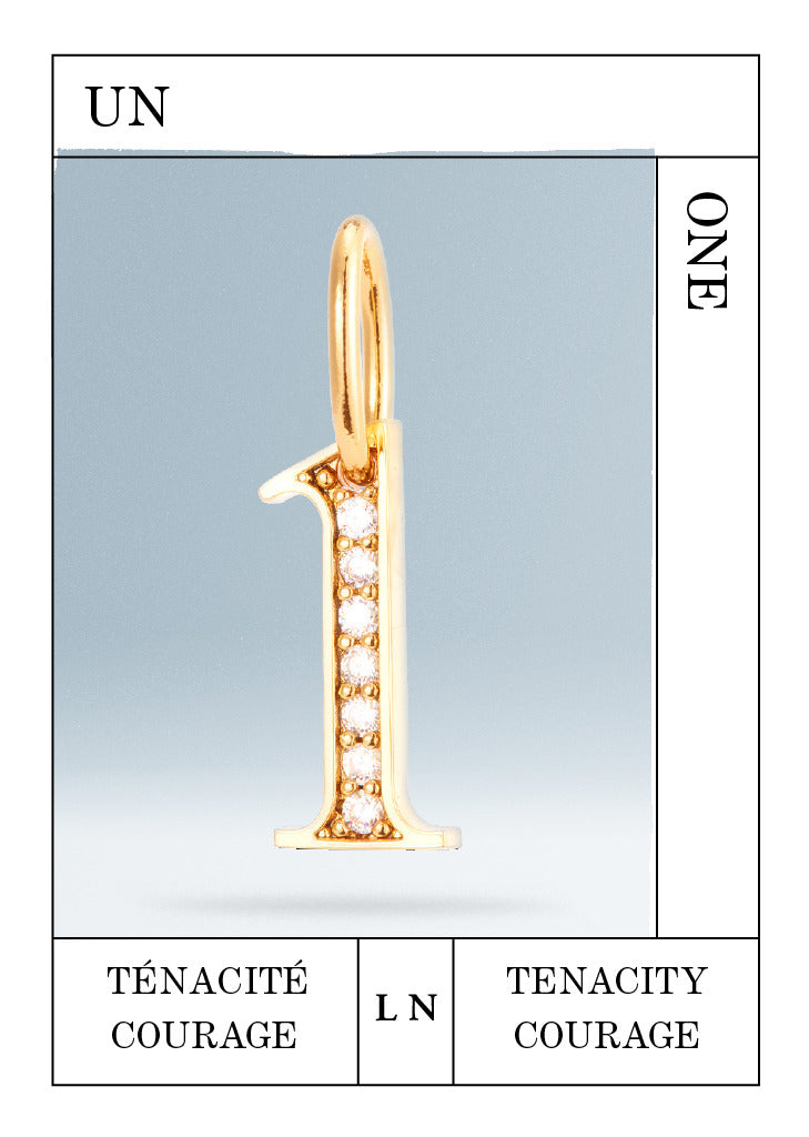 Number 1 pendant, perseverance and courage