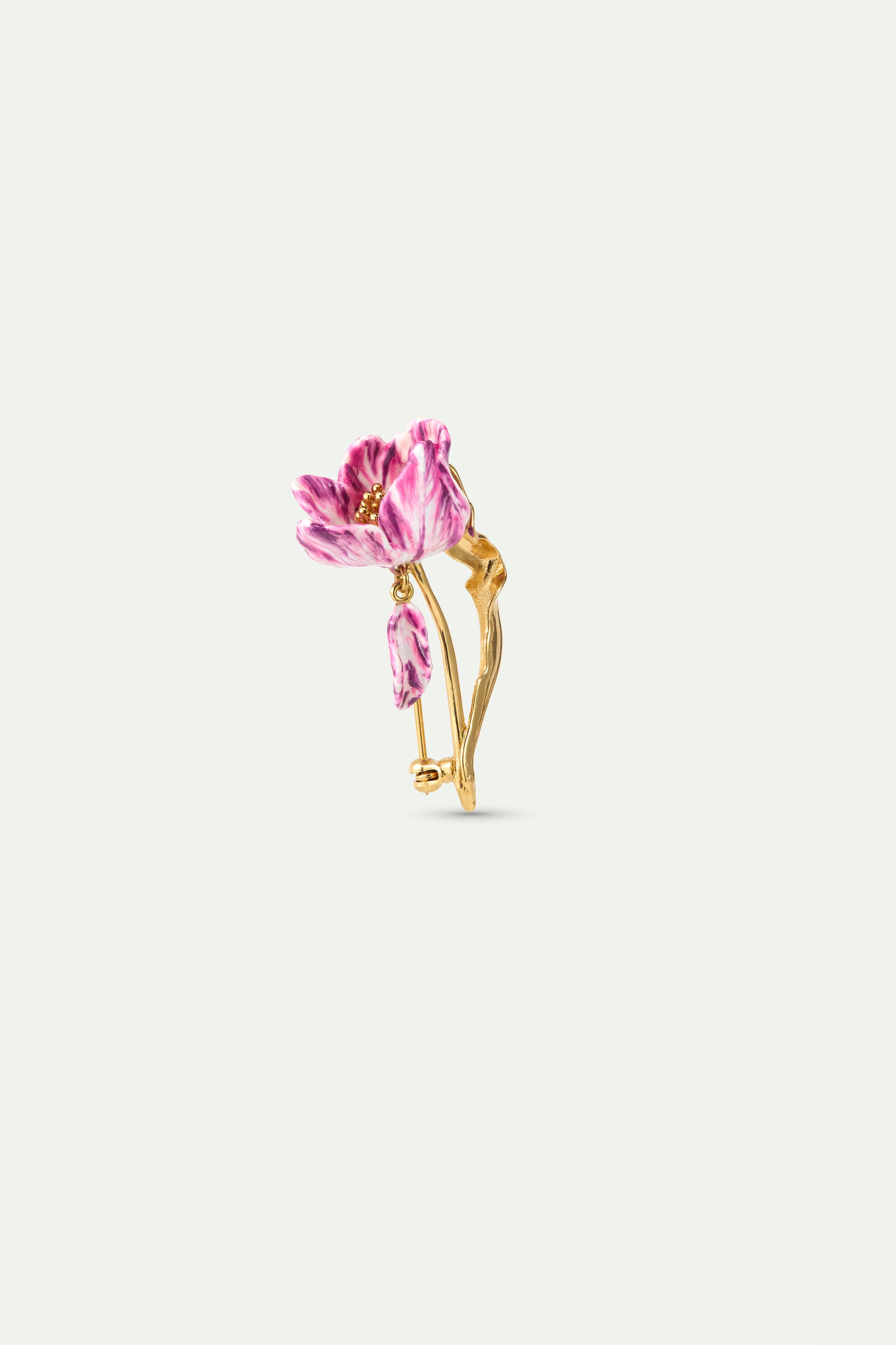 Purple tulip brooch