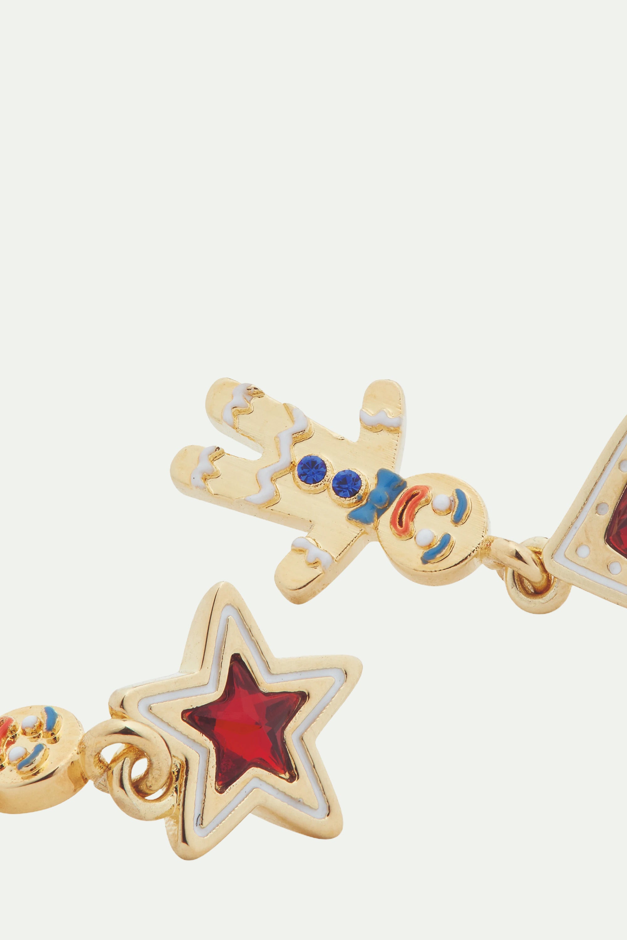 Christmas biscuit asymmetrical post earrings