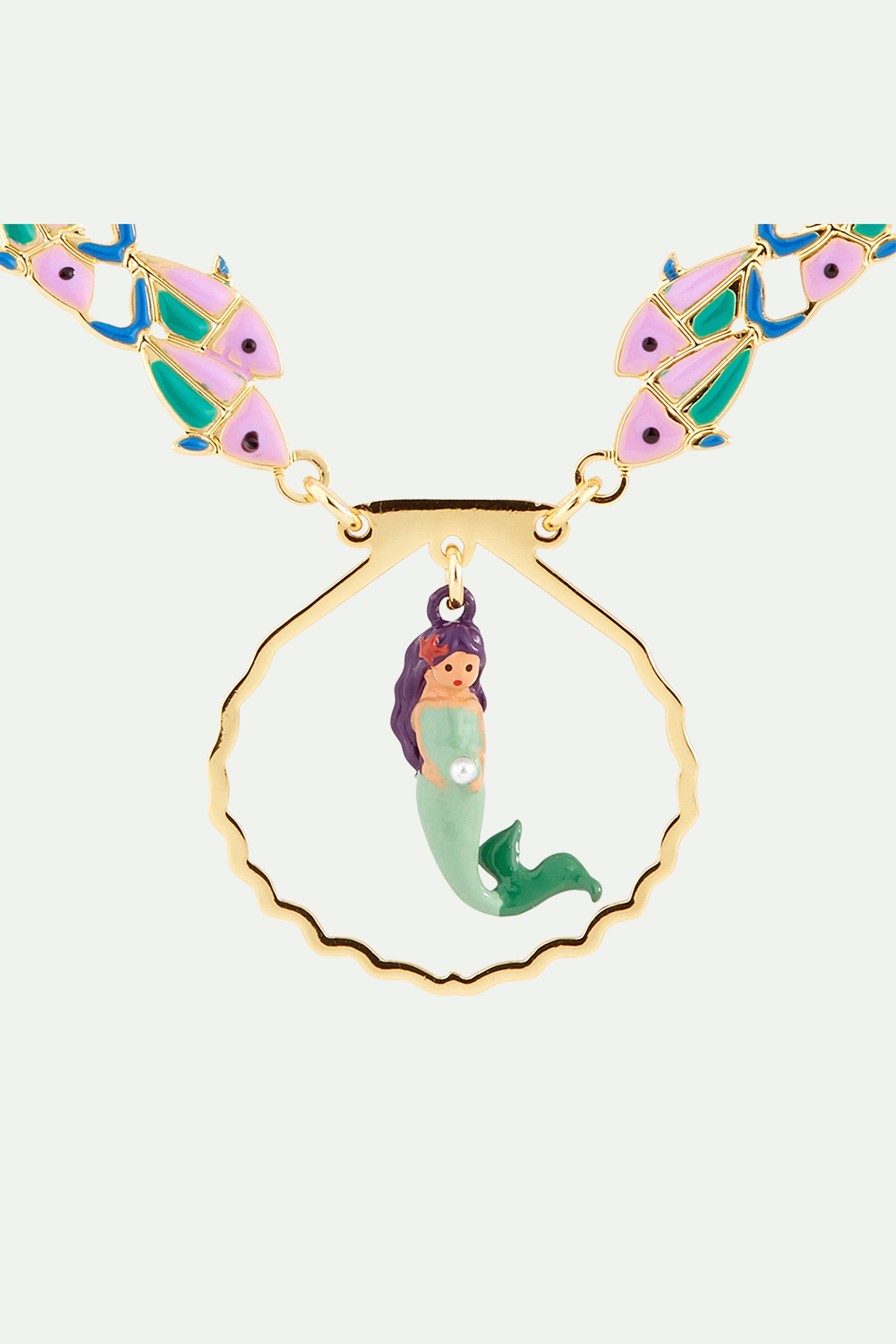 Mermaid and fish statement necklace