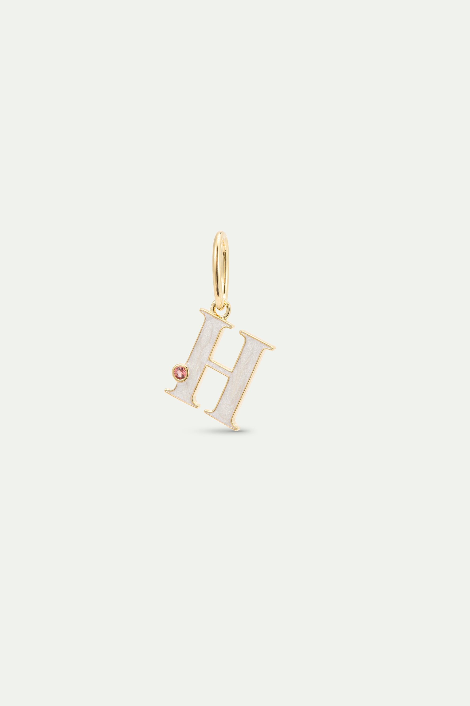 White letter H pendant